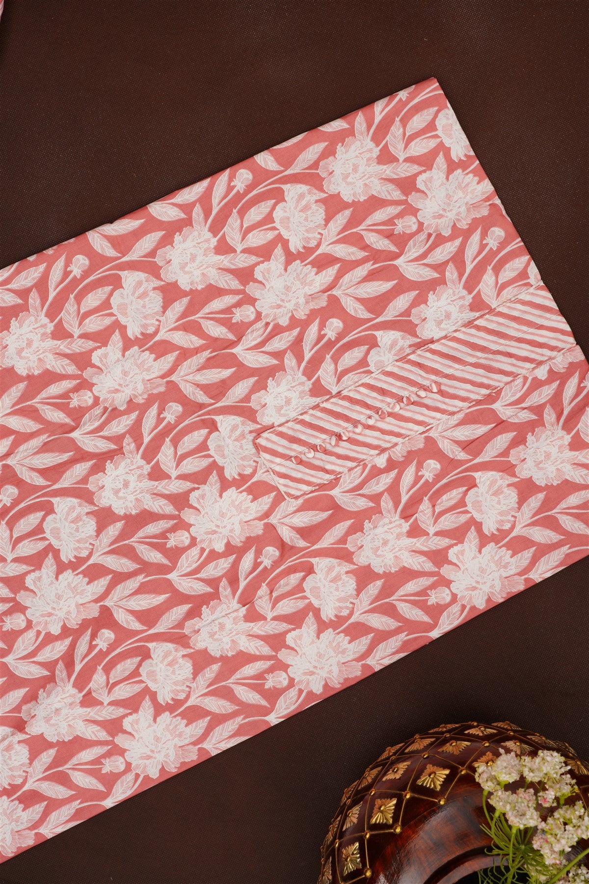 Printed Cotton Dusty Pink DressMaterial