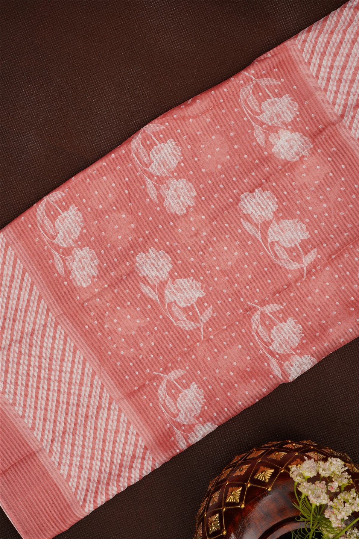 Printed Cotton Dusty Pink DressMaterial