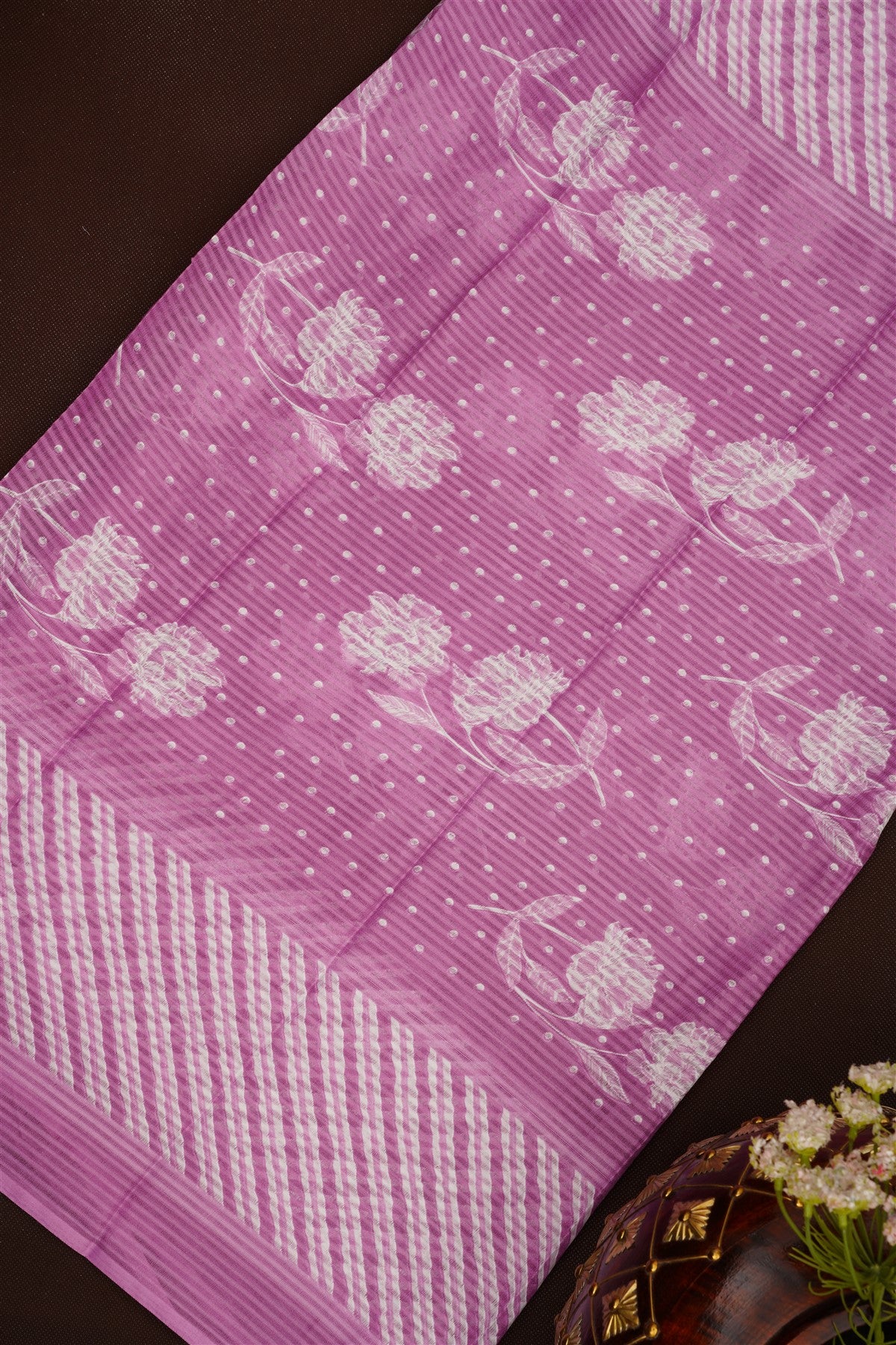 Printed Cotton Light Purple  DressMaterial
