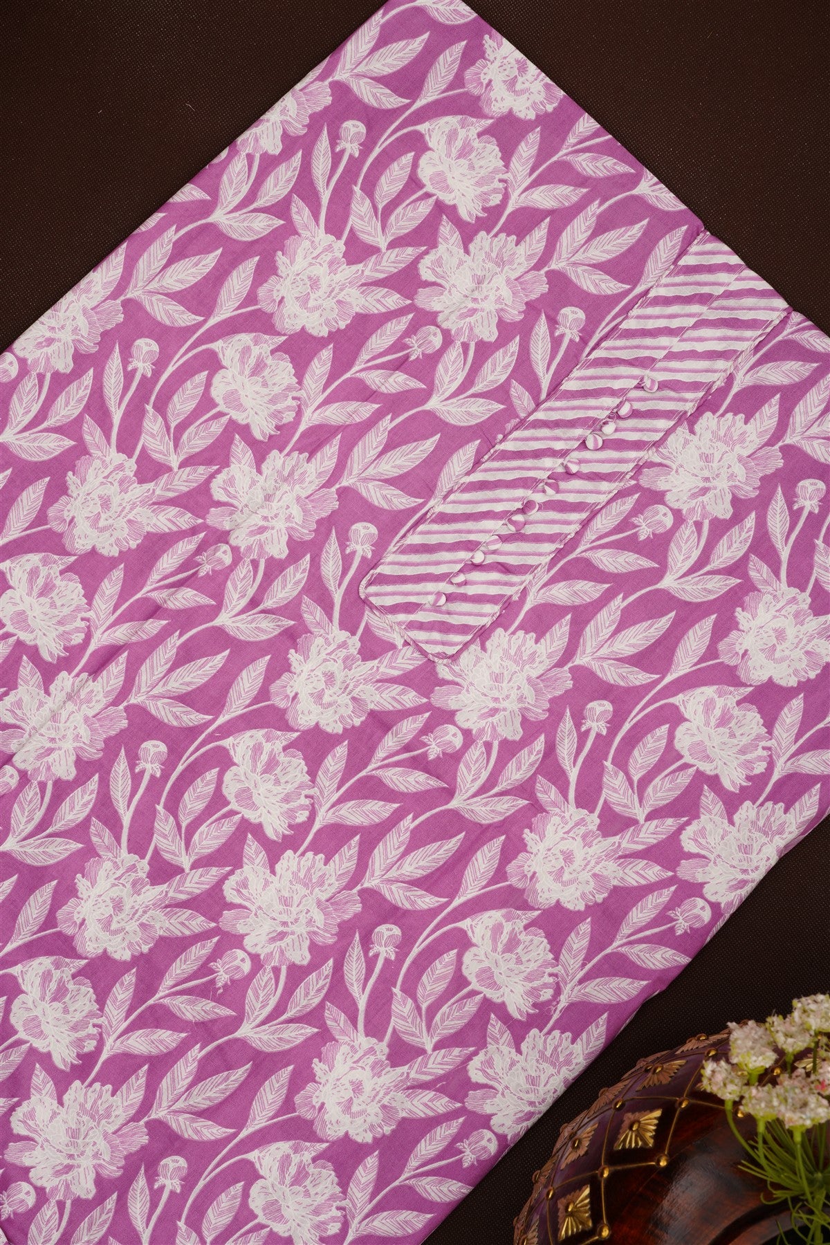Printed Cotton Light Purple  DressMaterial