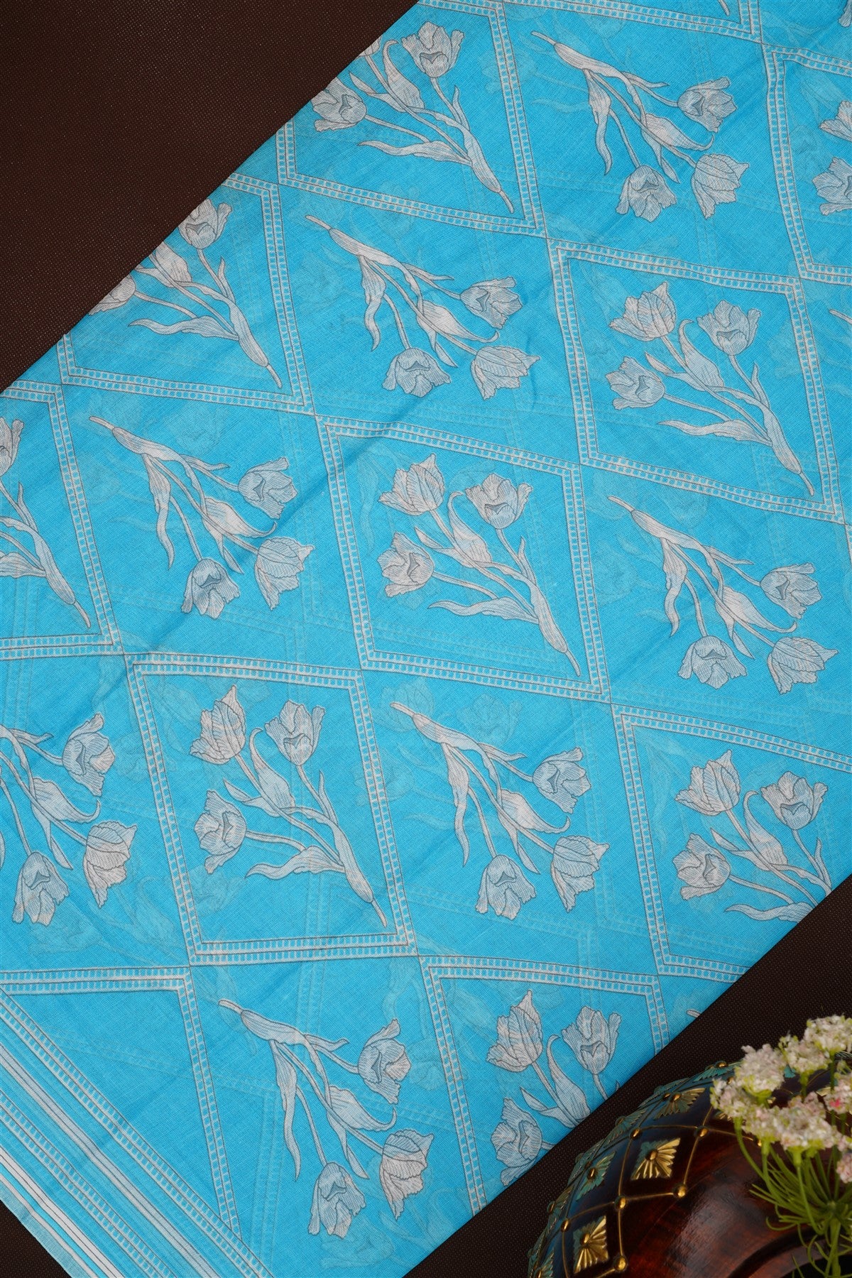 Printed Cotton Blue DressMaterial