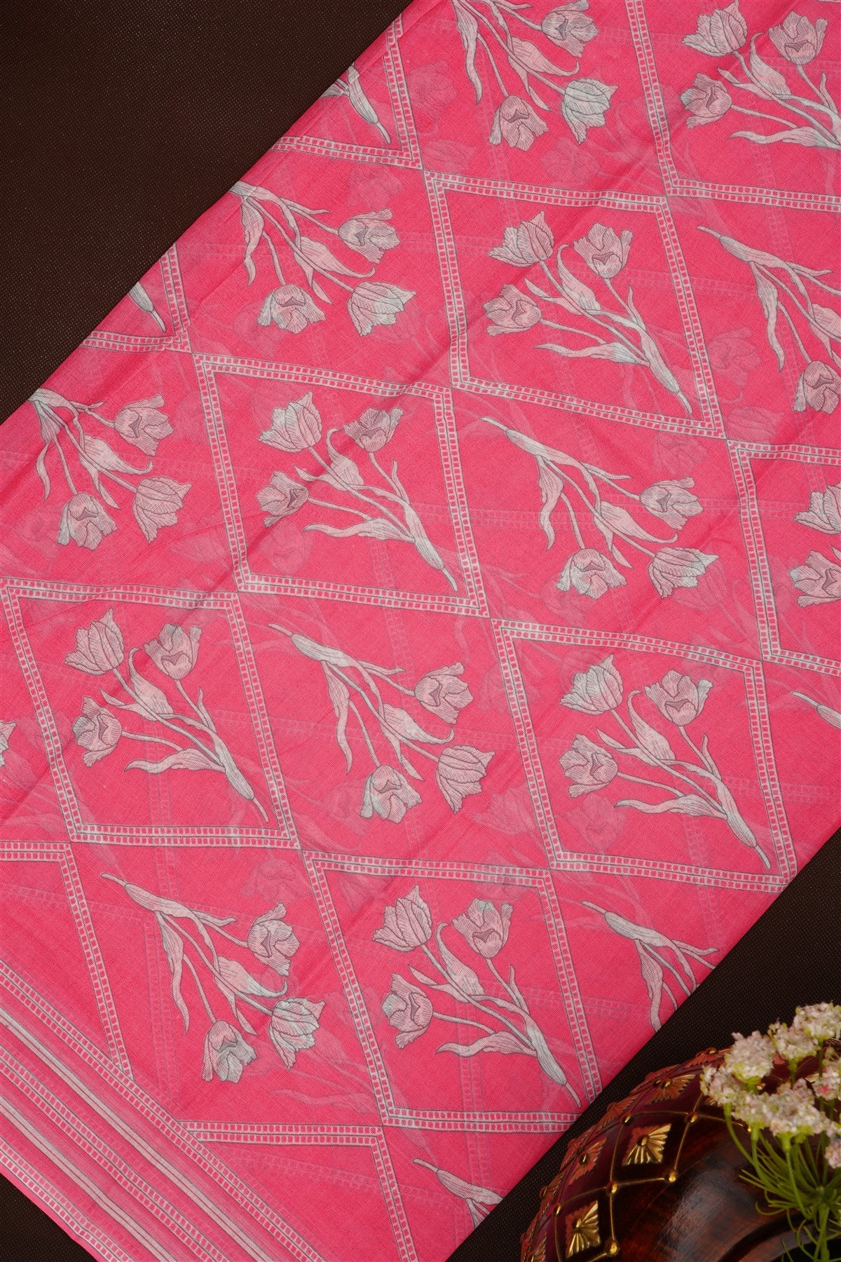 Printed Cotton Light Pink DressMaterial