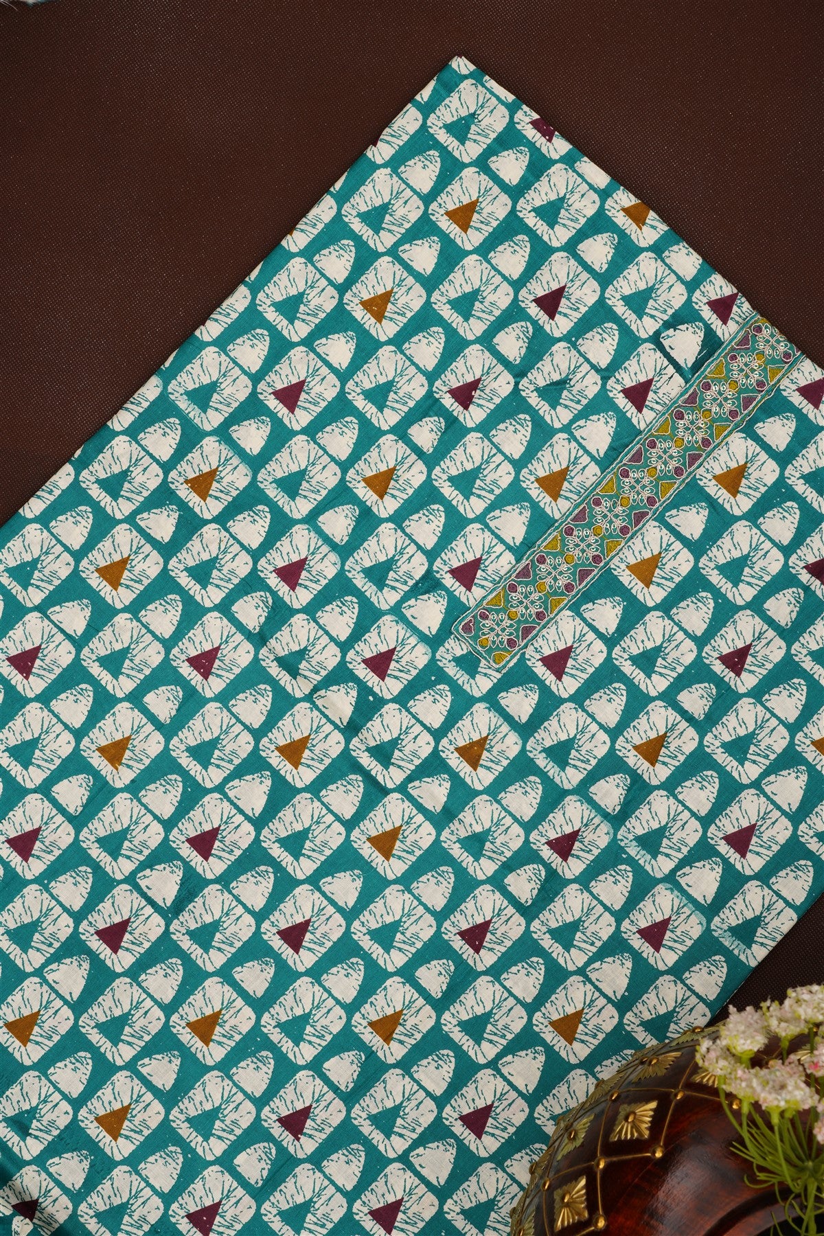 Printed Cotton Teal DressMaterial