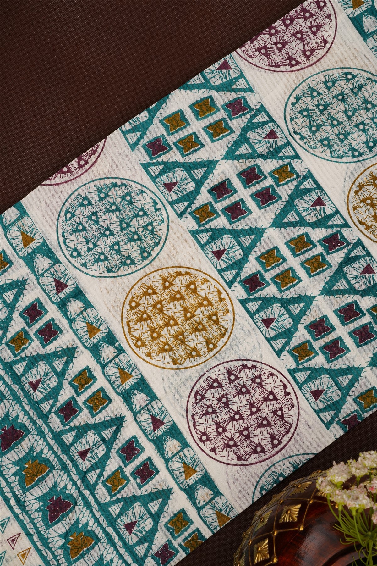 Printed Cotton Teal DressMaterial