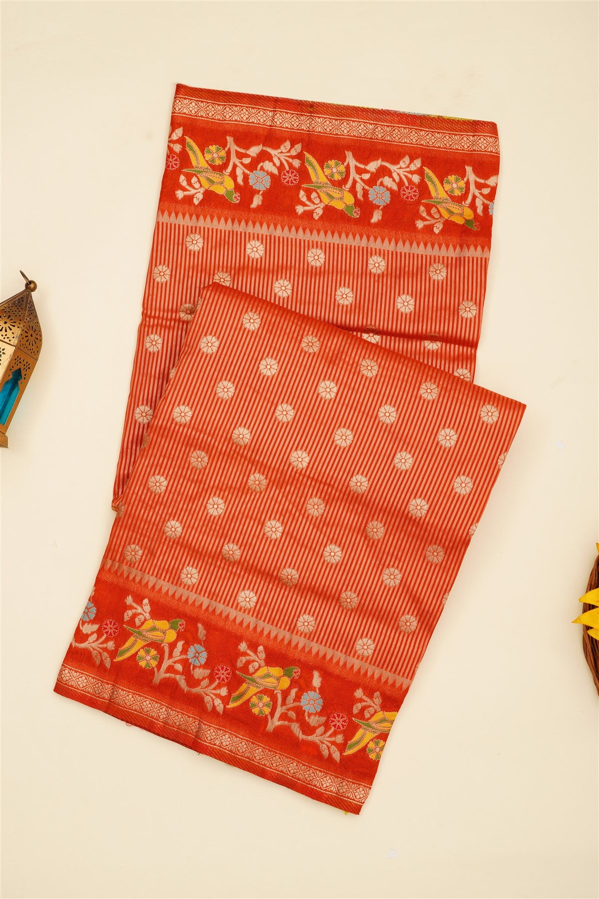 Banarasi Silk Blend Orange Saree