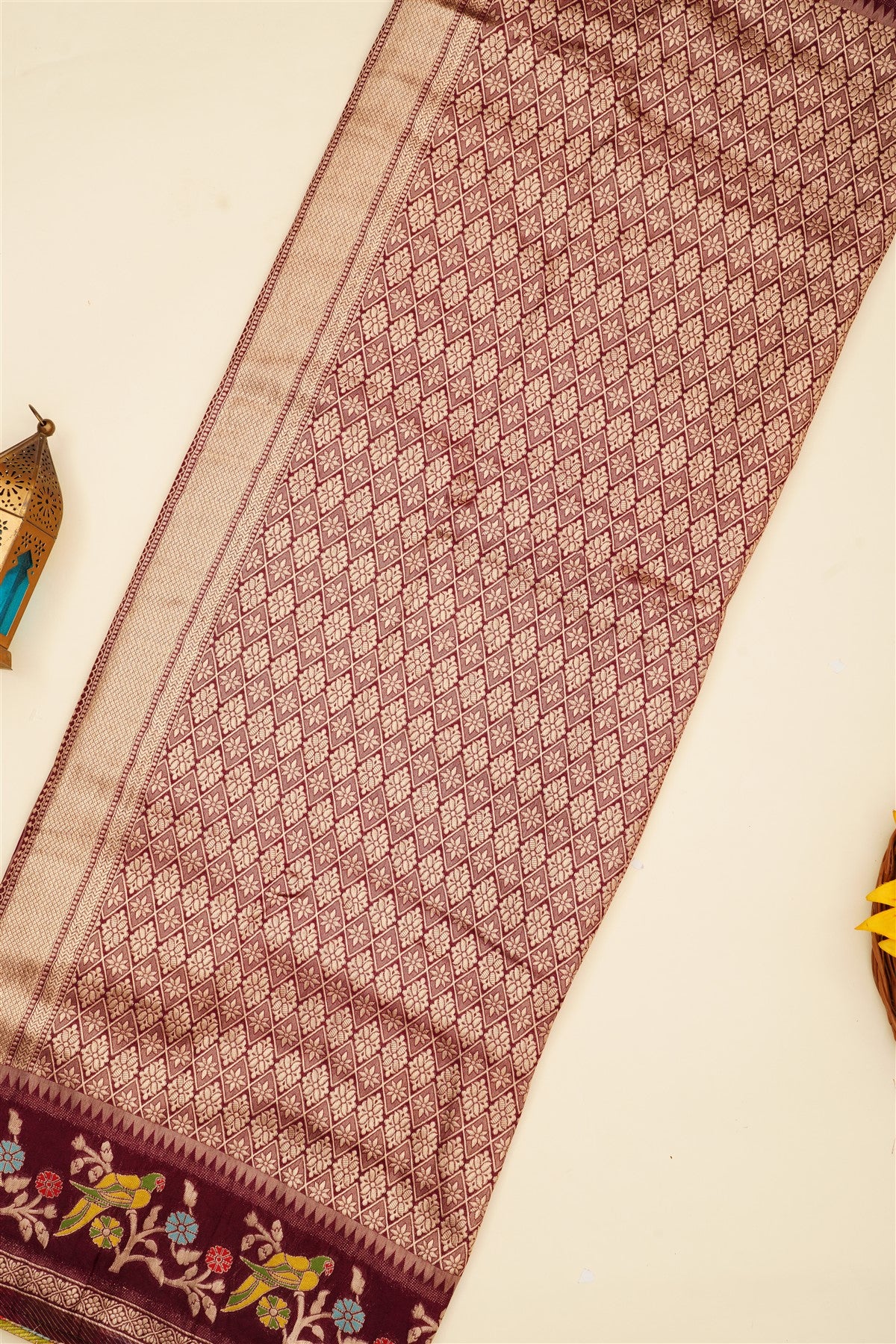 Banarasi Silk Blend Purple Saree