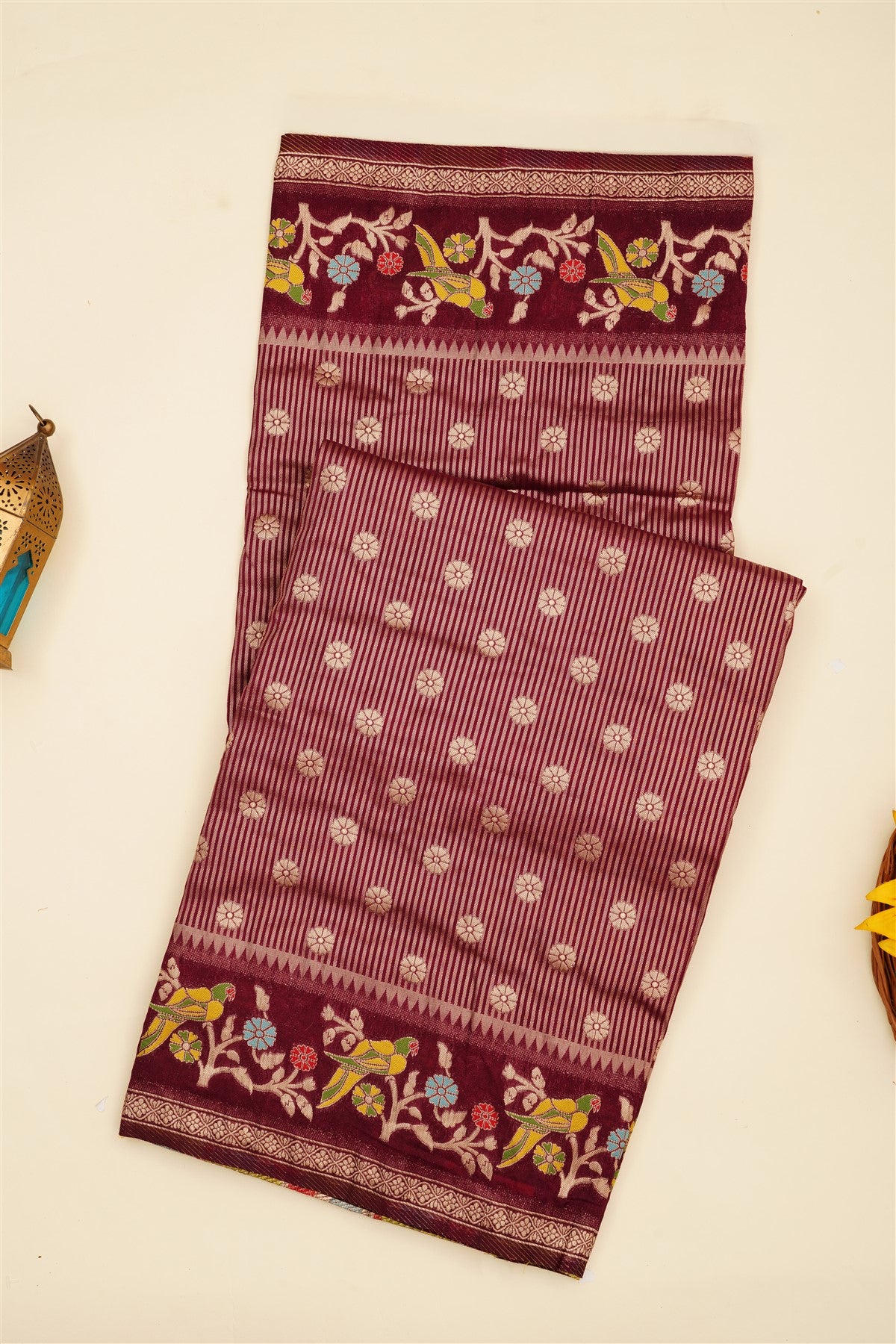 Banarasi Silk Blend Purple Saree