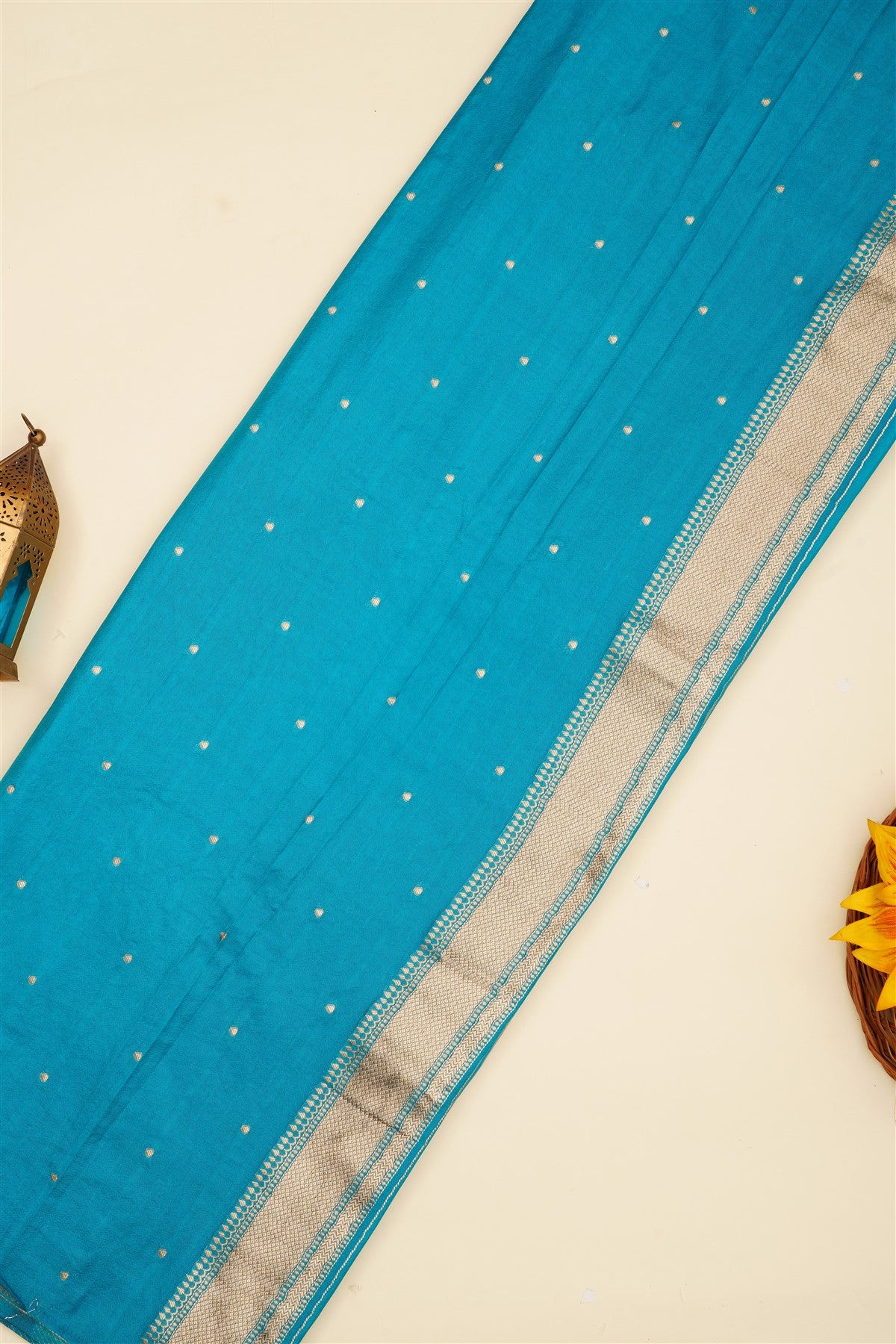 Banarasi Silk Blend Teal Saree