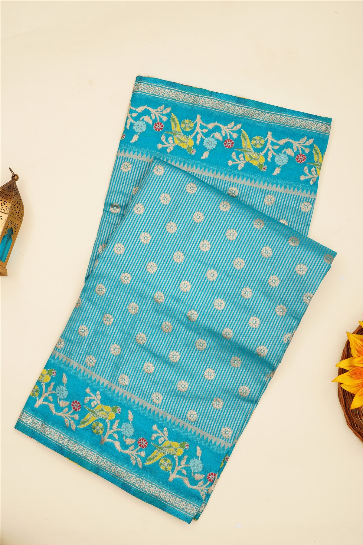 Banarasi Silk Blend Teal Saree