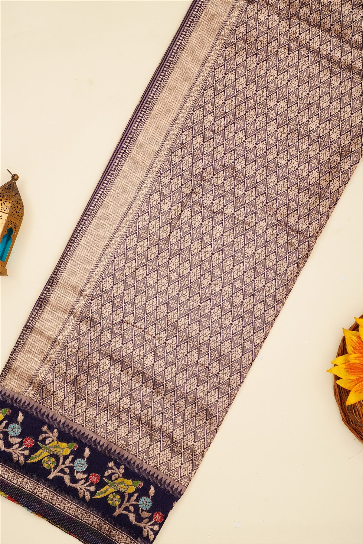 Banarasi Silk Blend Violet Saree