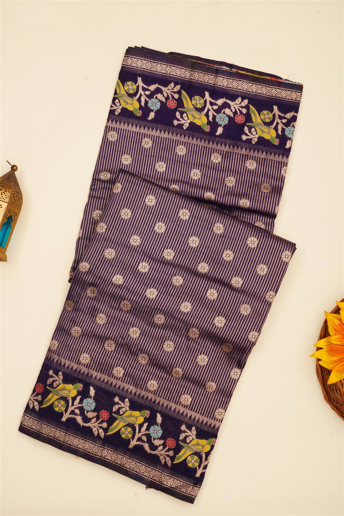 Banarasi Silk Blend Violet Saree
