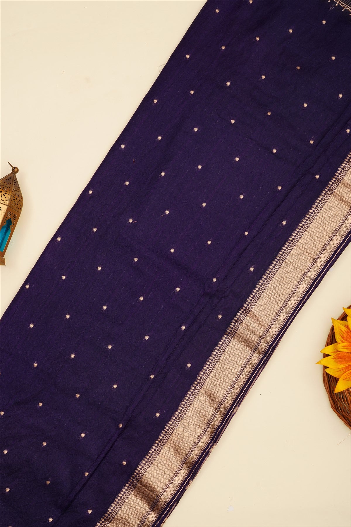 Banarasi Silk Blend Violet Saree