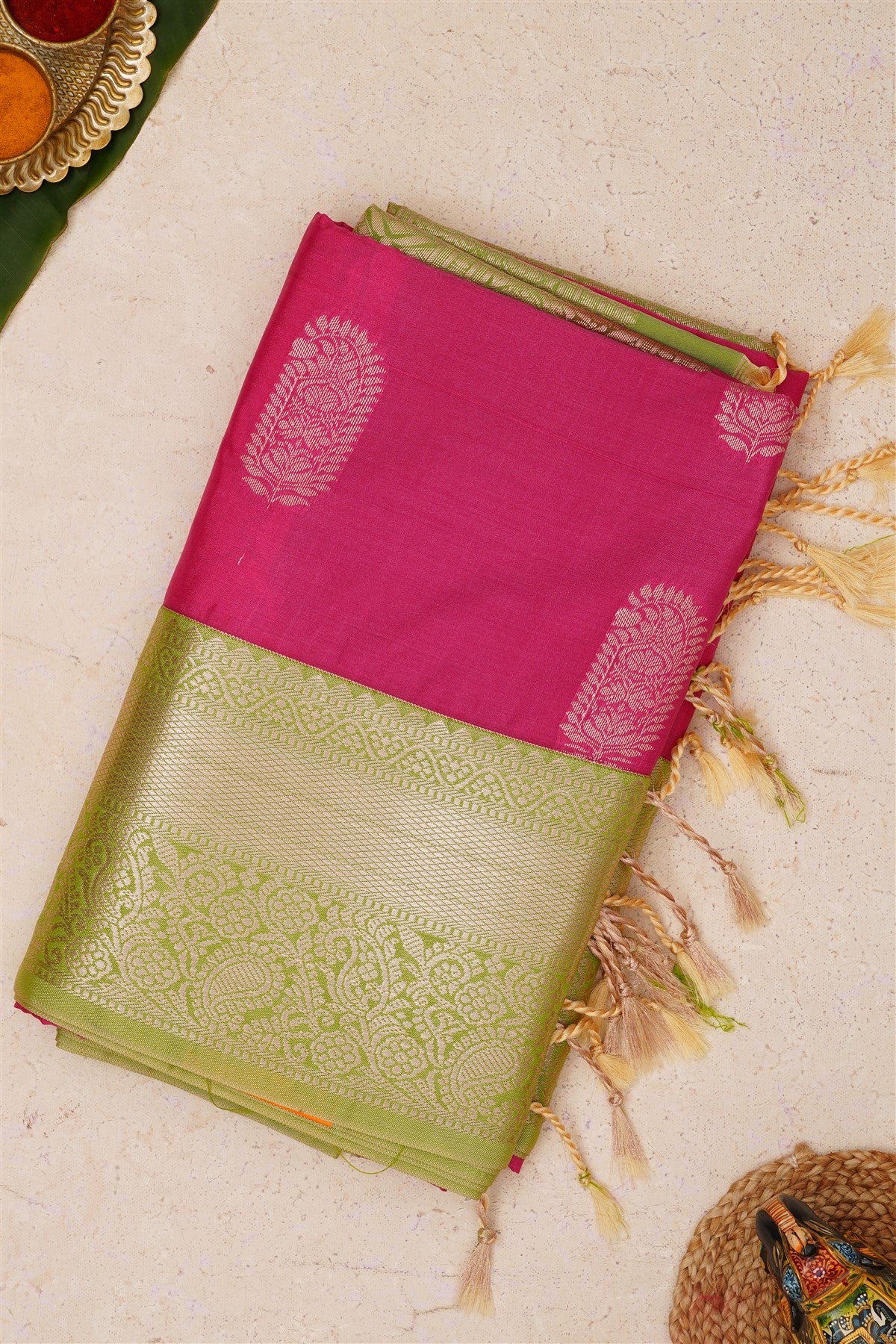 Fancy Vintage Soft Silk Pink Saree