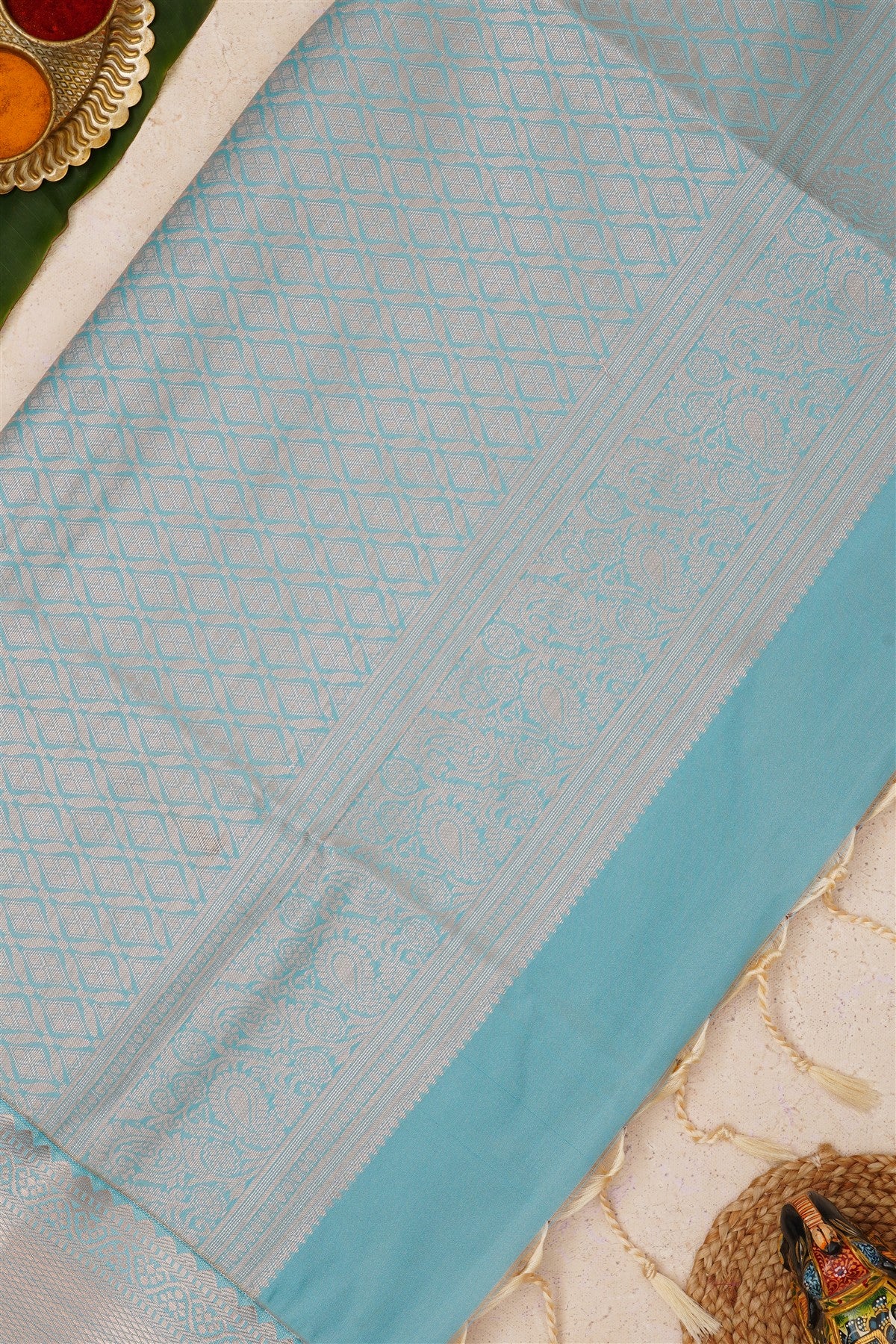 Fancy Vintage Soft Silk Rust Saree