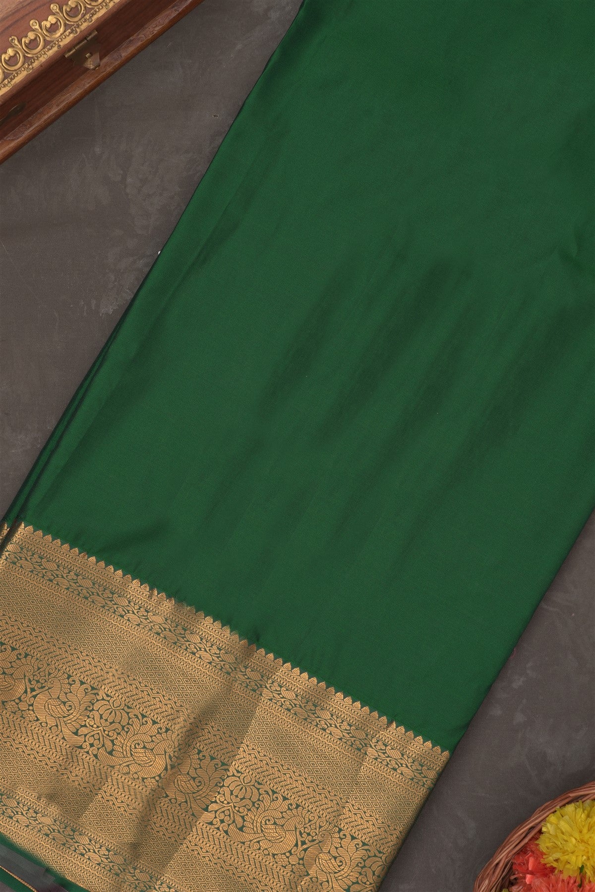 Semi Kanchipuram Silk Blend Baby Pink Saree