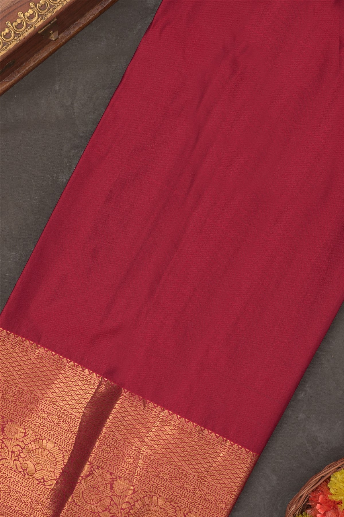 Semi Kanchipuram Silk Blend Grey Saree