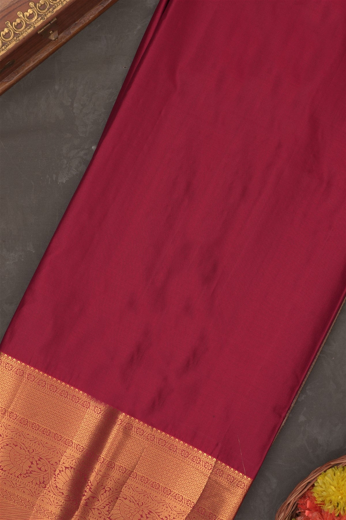 Semi Kanchipuram Silk Blend Grey Saree