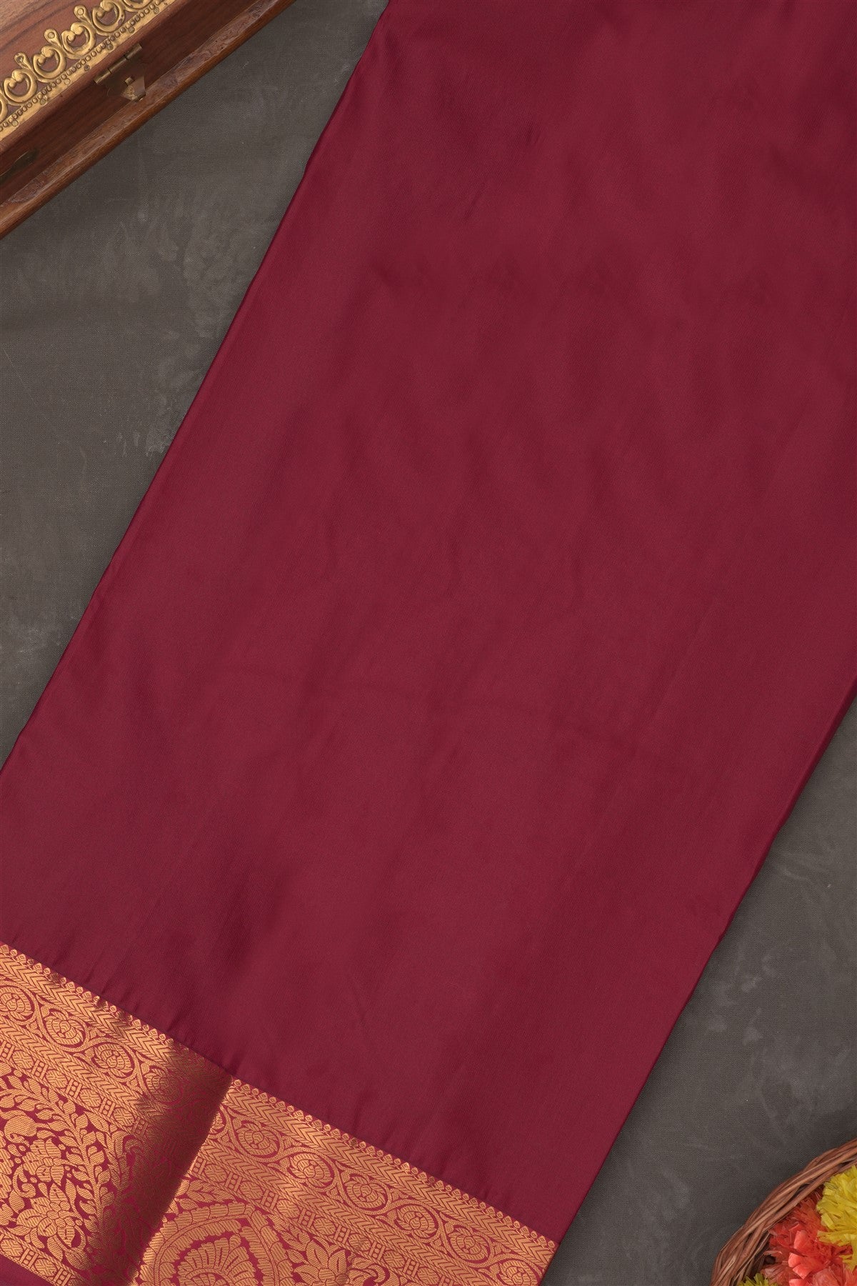Semi Kanchipuram Silk Blend Light Blue Saree