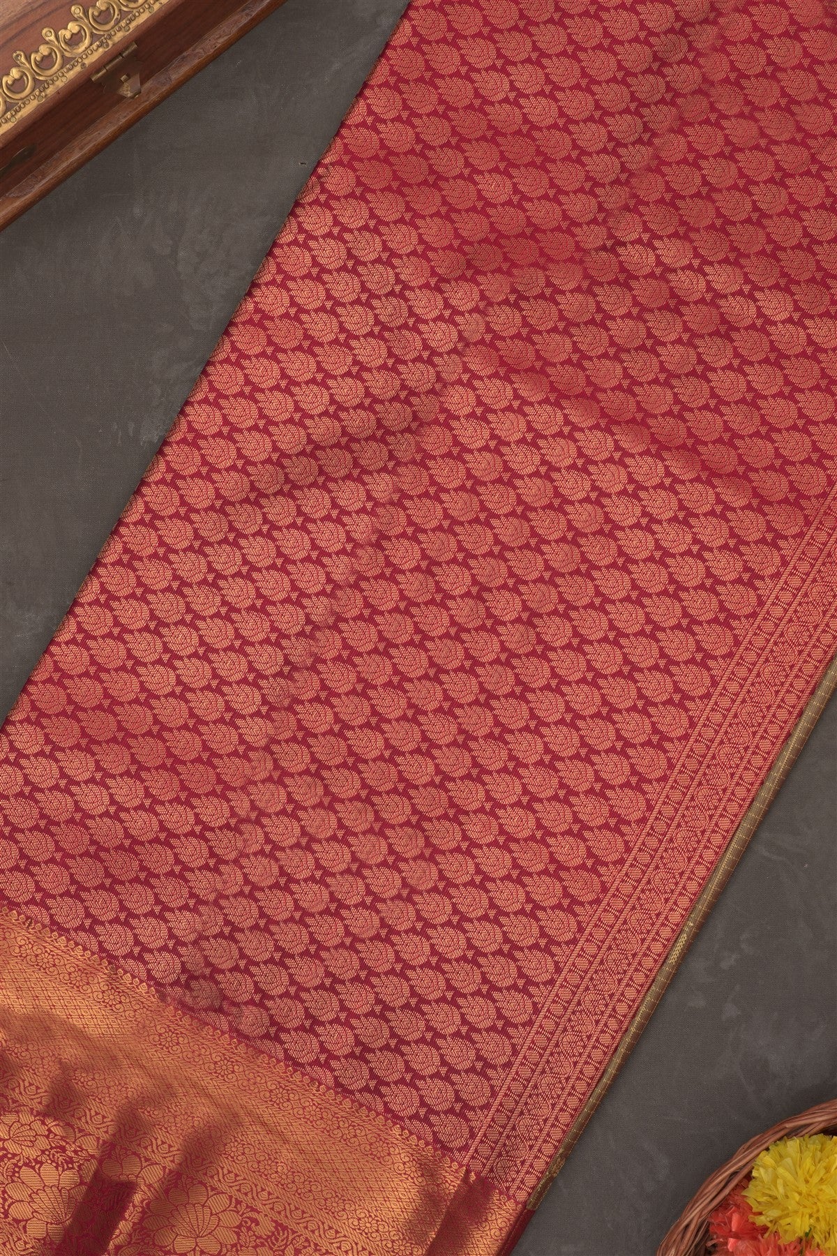 Semi Kanchipuram Silk Blend Light Green Saree