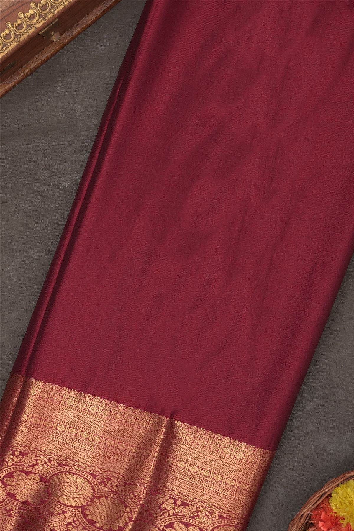 Semi Kanchipuram Silk Blend Grey Saree