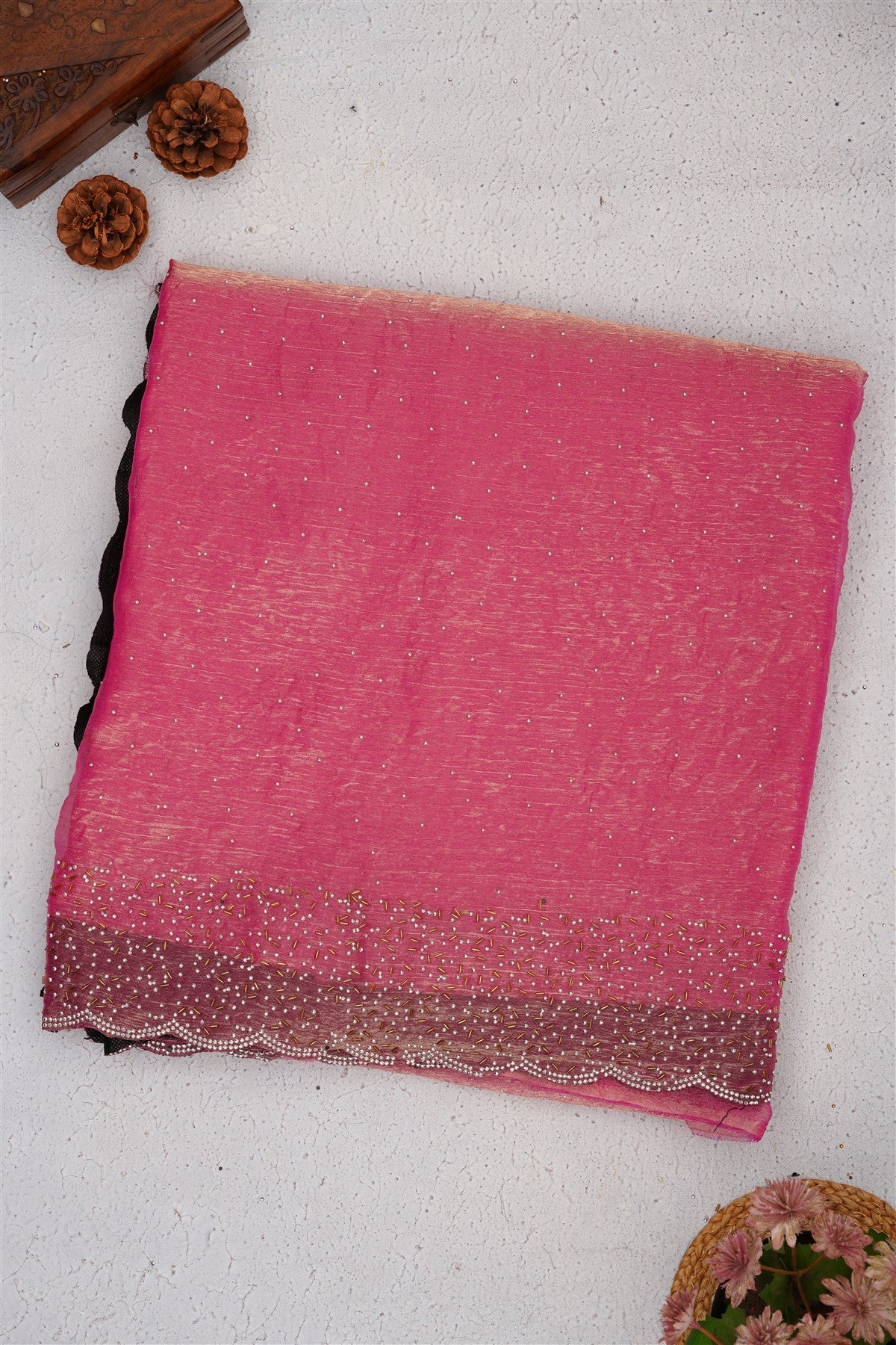 Fancy Chiffon Light Pink Saree
