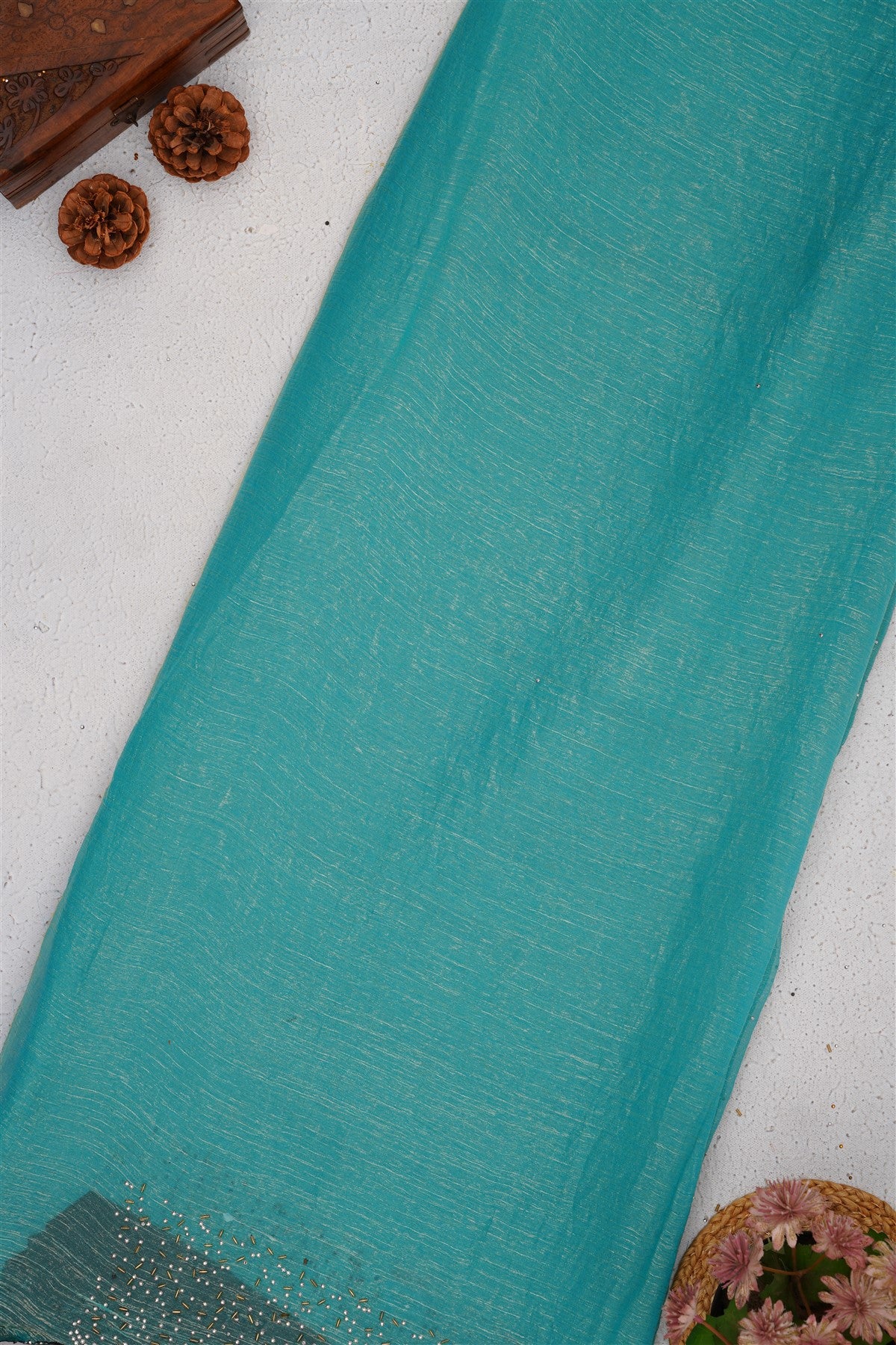 Fancy Chiffon Sky Blue Saree