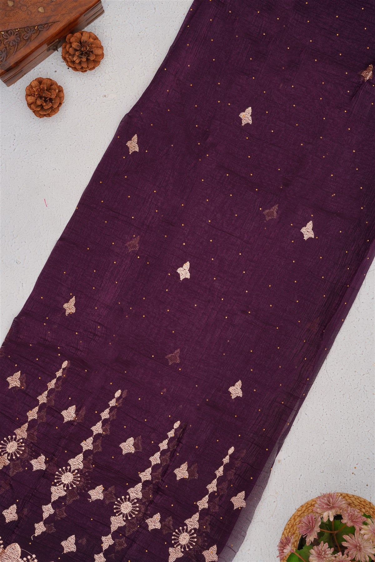 Fancy Frendy Chiffon Dark Violet Saree