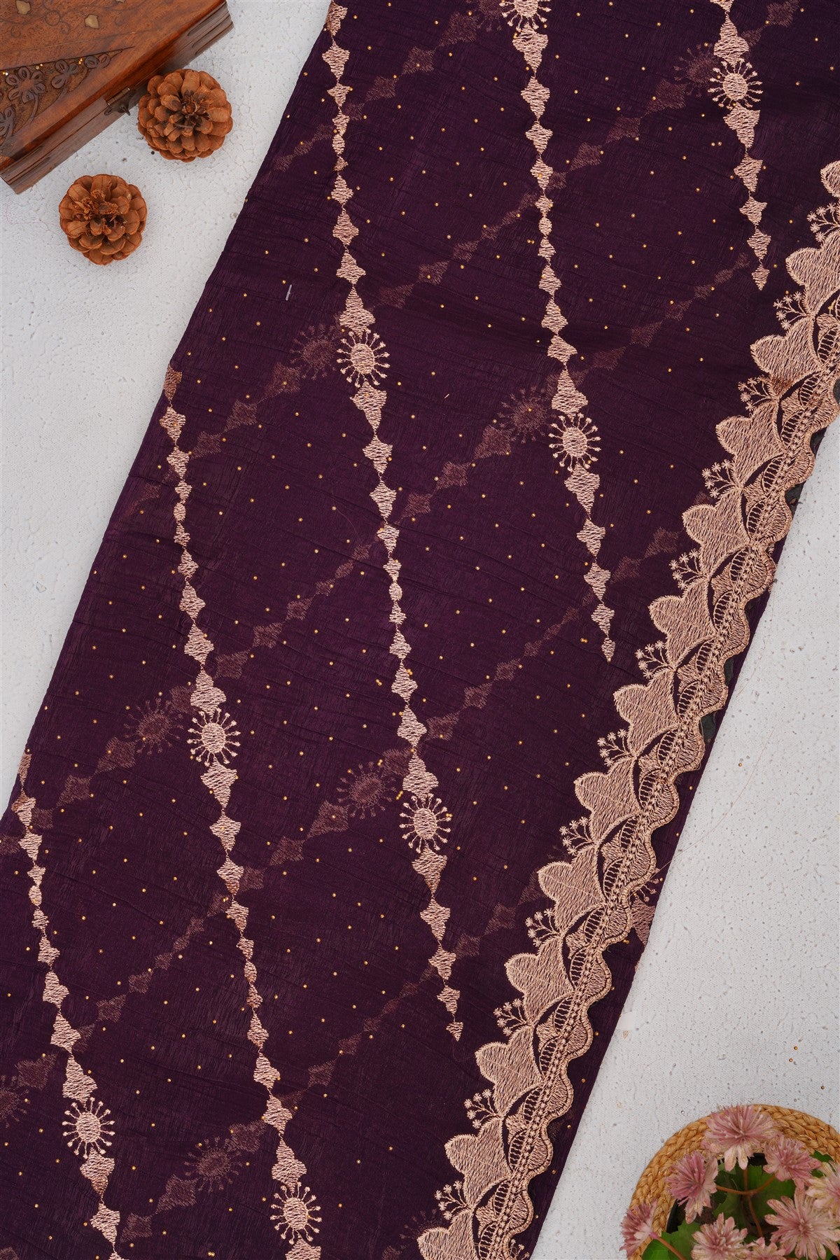 Fancy Frendy Chiffon Dark Violet Saree