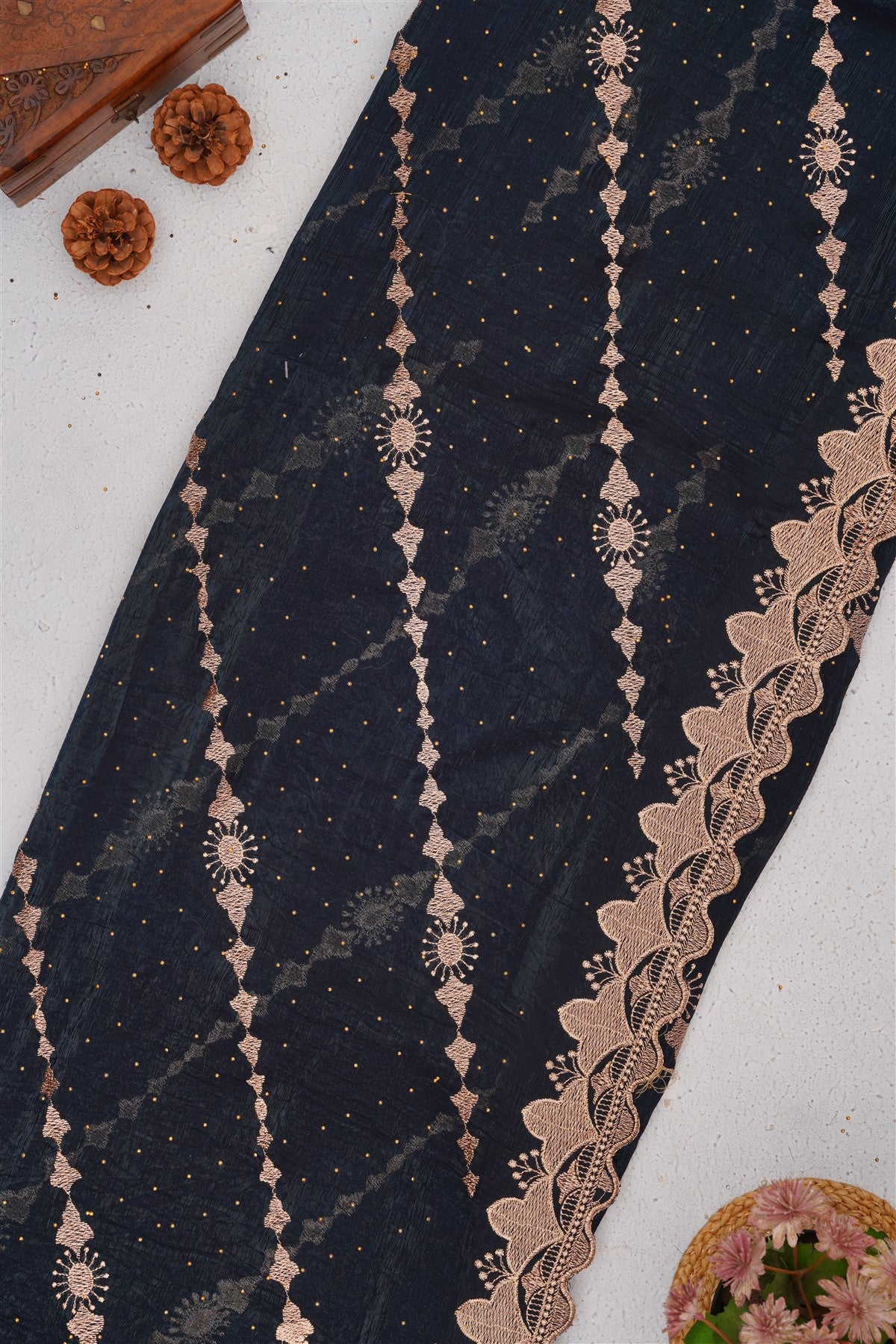 Fancy Frendy Chiffon Peacock Blue Saree