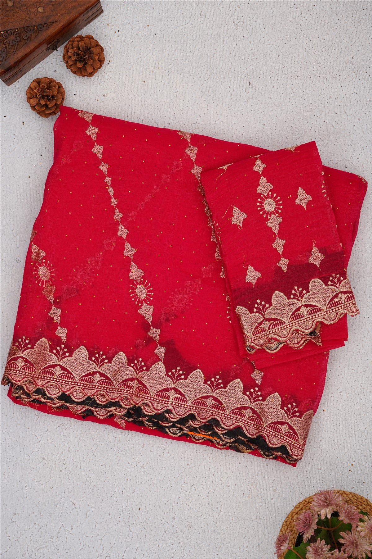 Fancy Frendy Chiffon Pink Saree