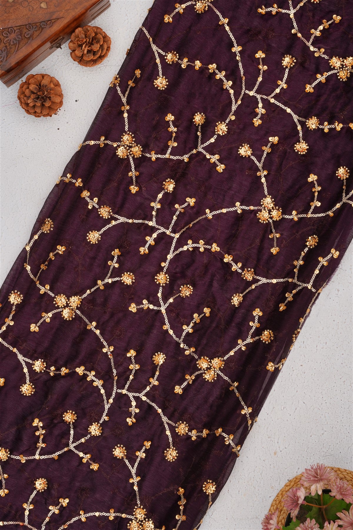 Fancy Shimmer Chiffon Light Purple Saree