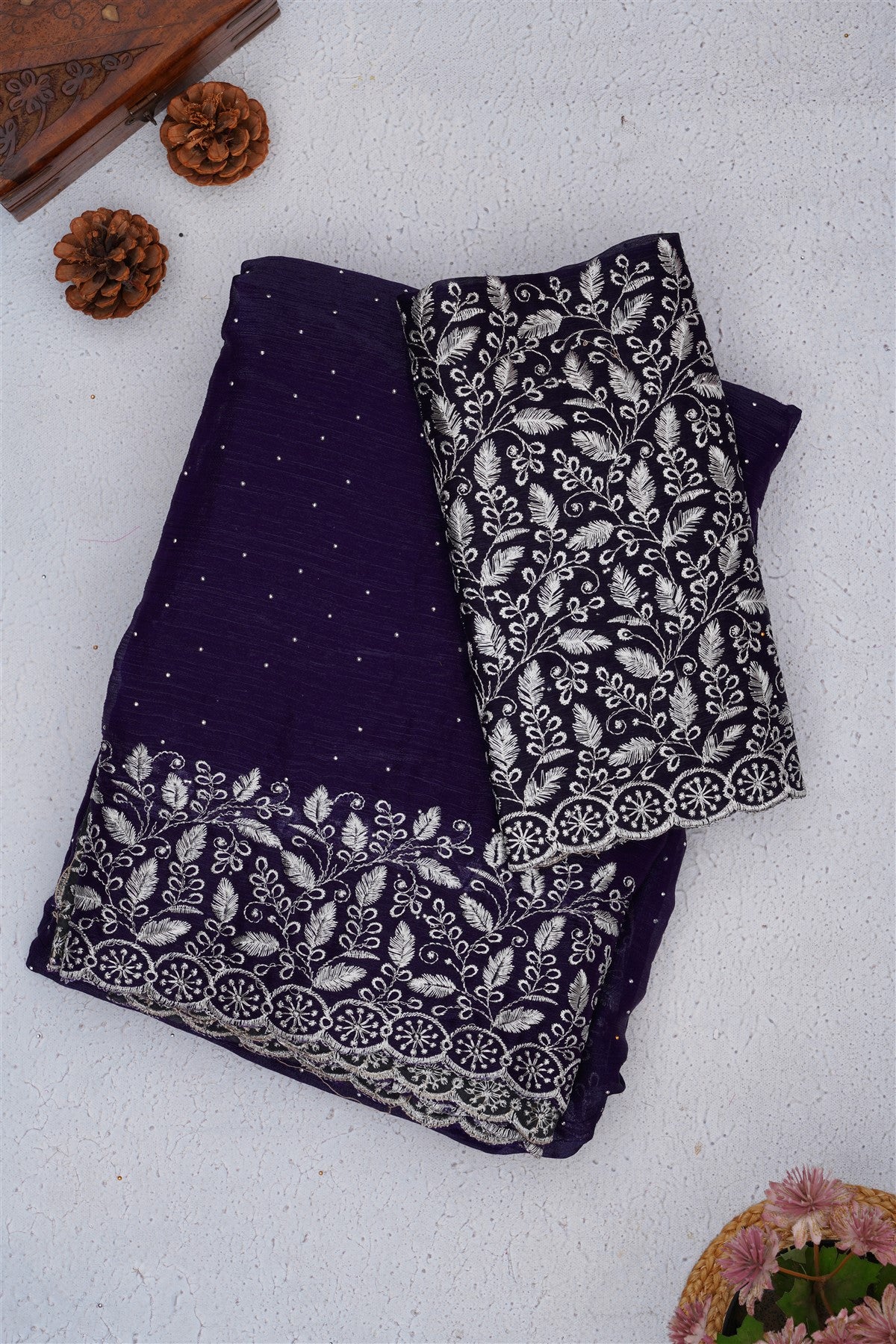 Fancy Frendy Chiffon Violet Saree