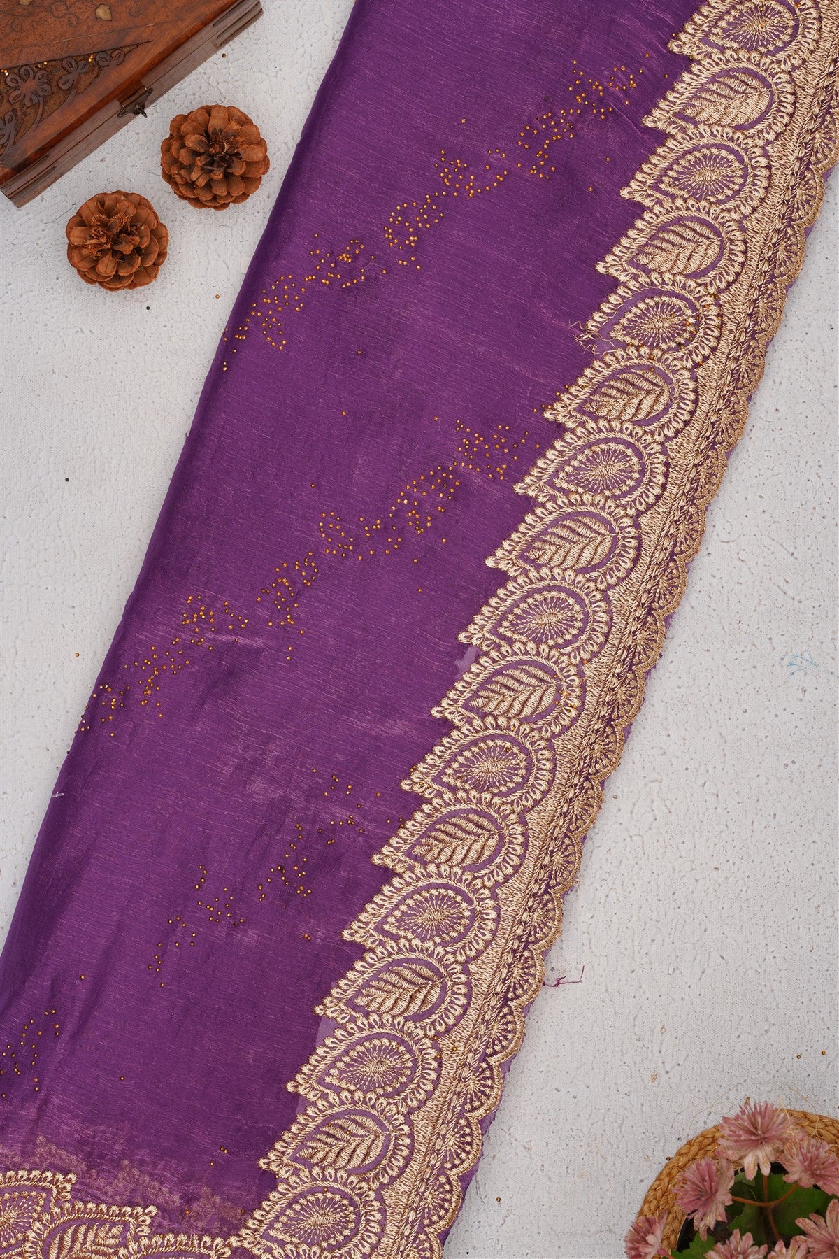 Fancy Frendy Satin Lavender Saree
