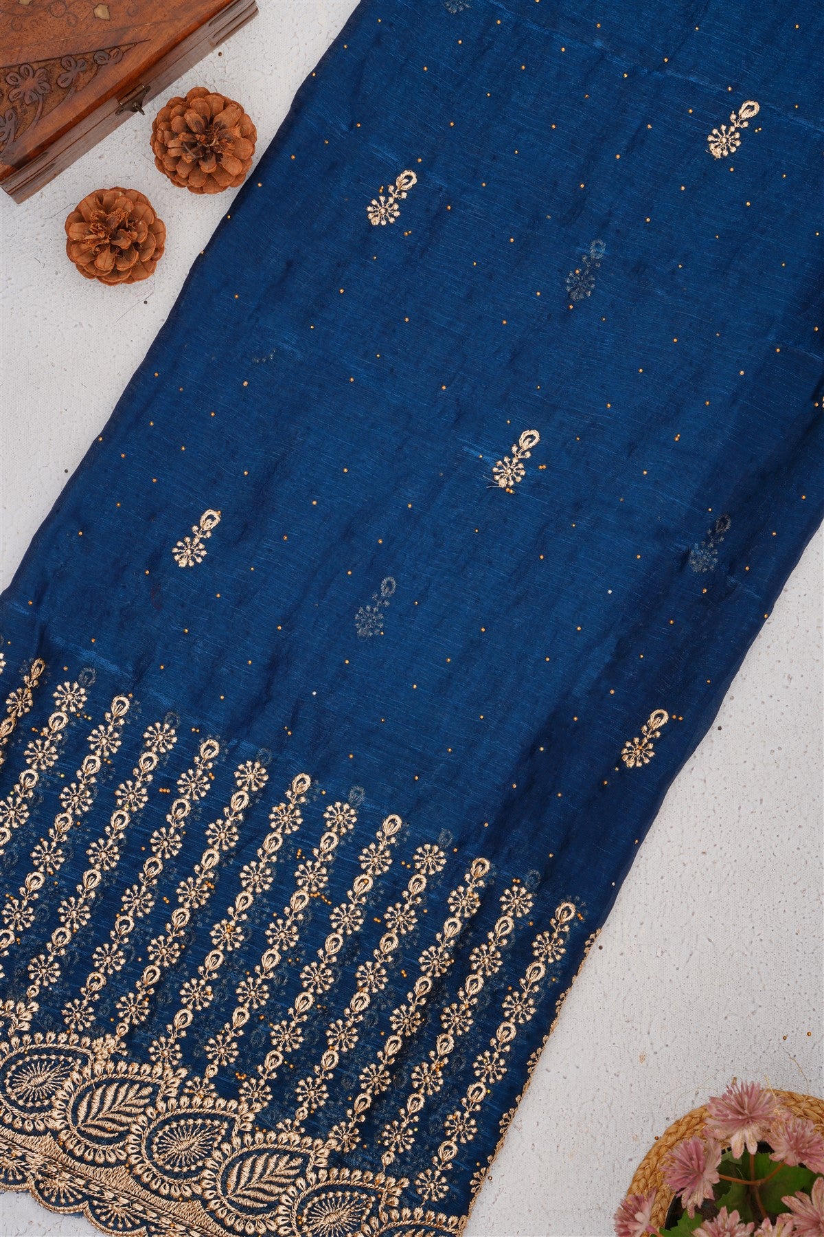 Fancy Frendy Satin Light Blue Saree