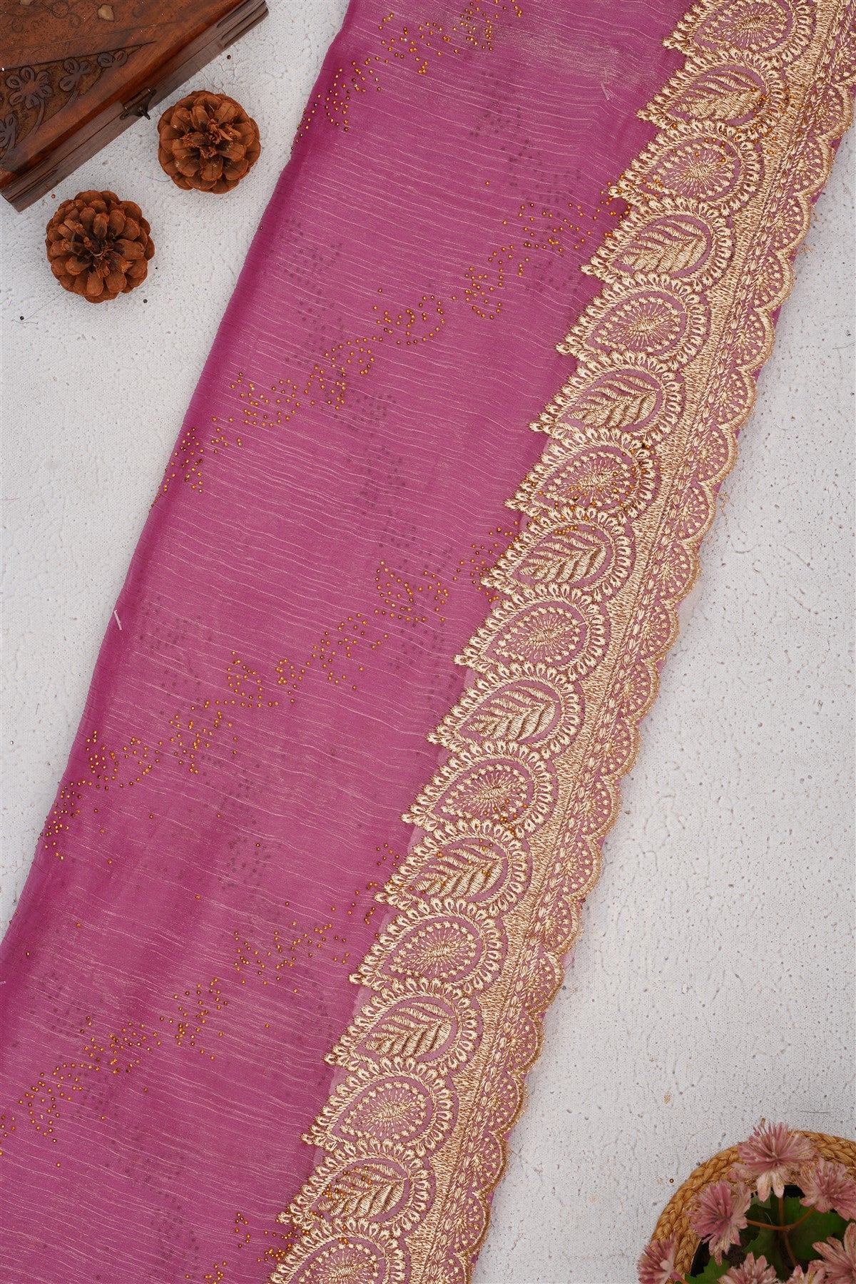 Fancy Frendy Satin Light Pink Saree