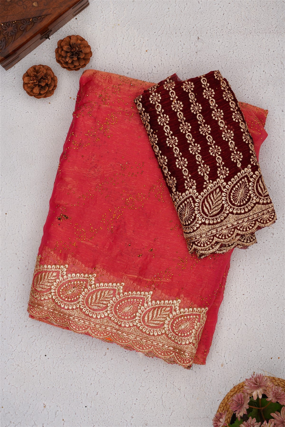 Fancy Frendy Satin Pink Saree
