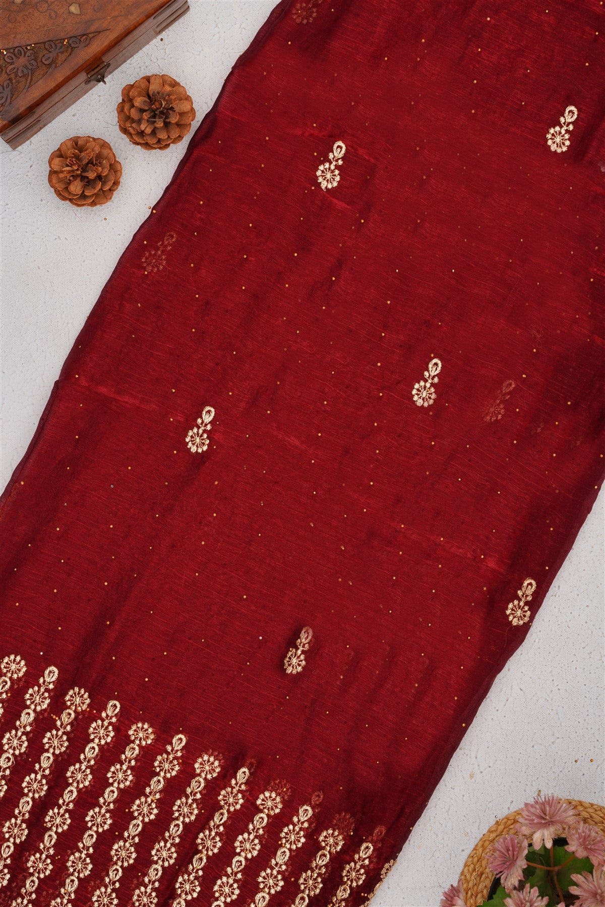 Fancy Frendy Satin Pink Saree