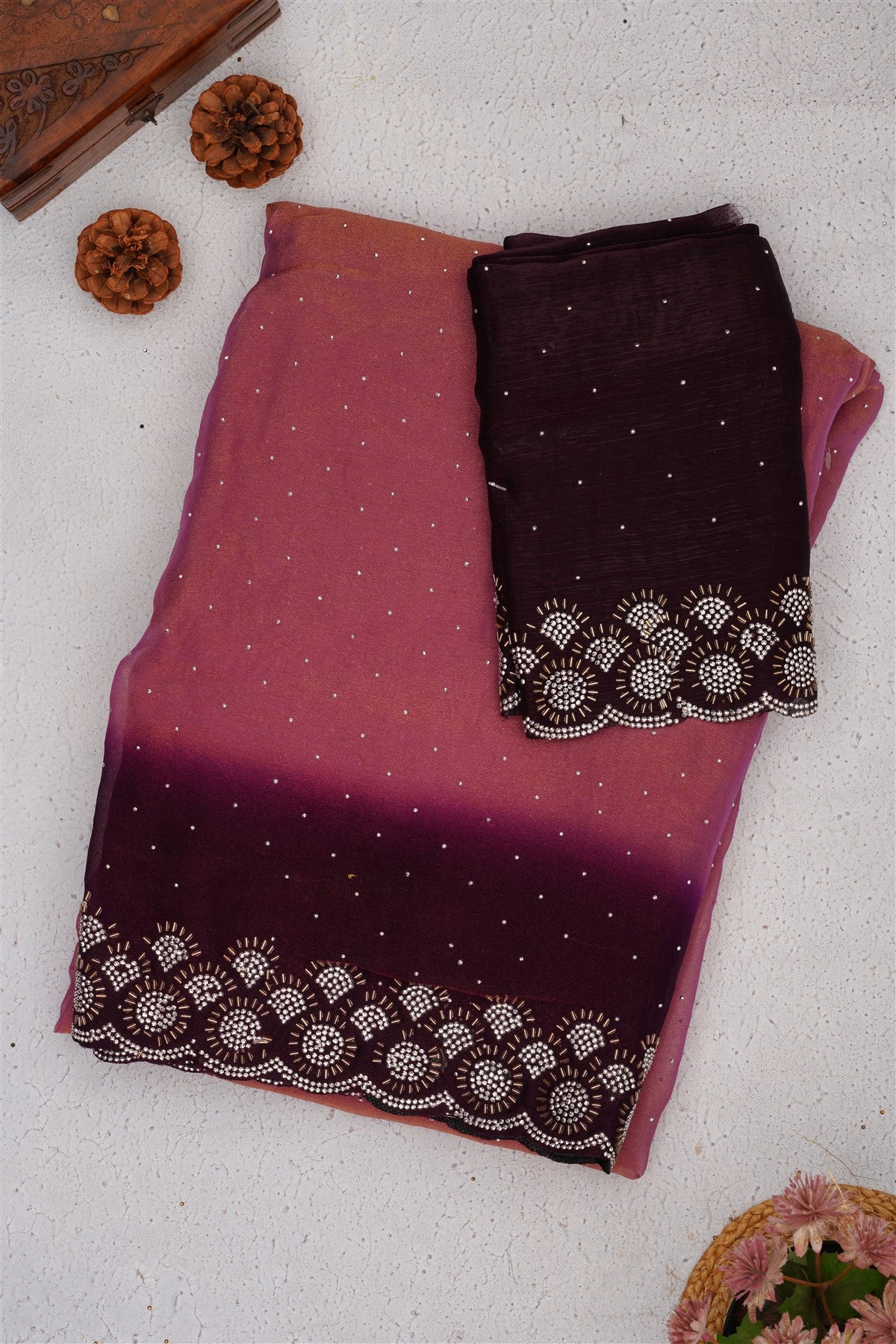 Fancy Frendy Chiffon Light Purple Saree