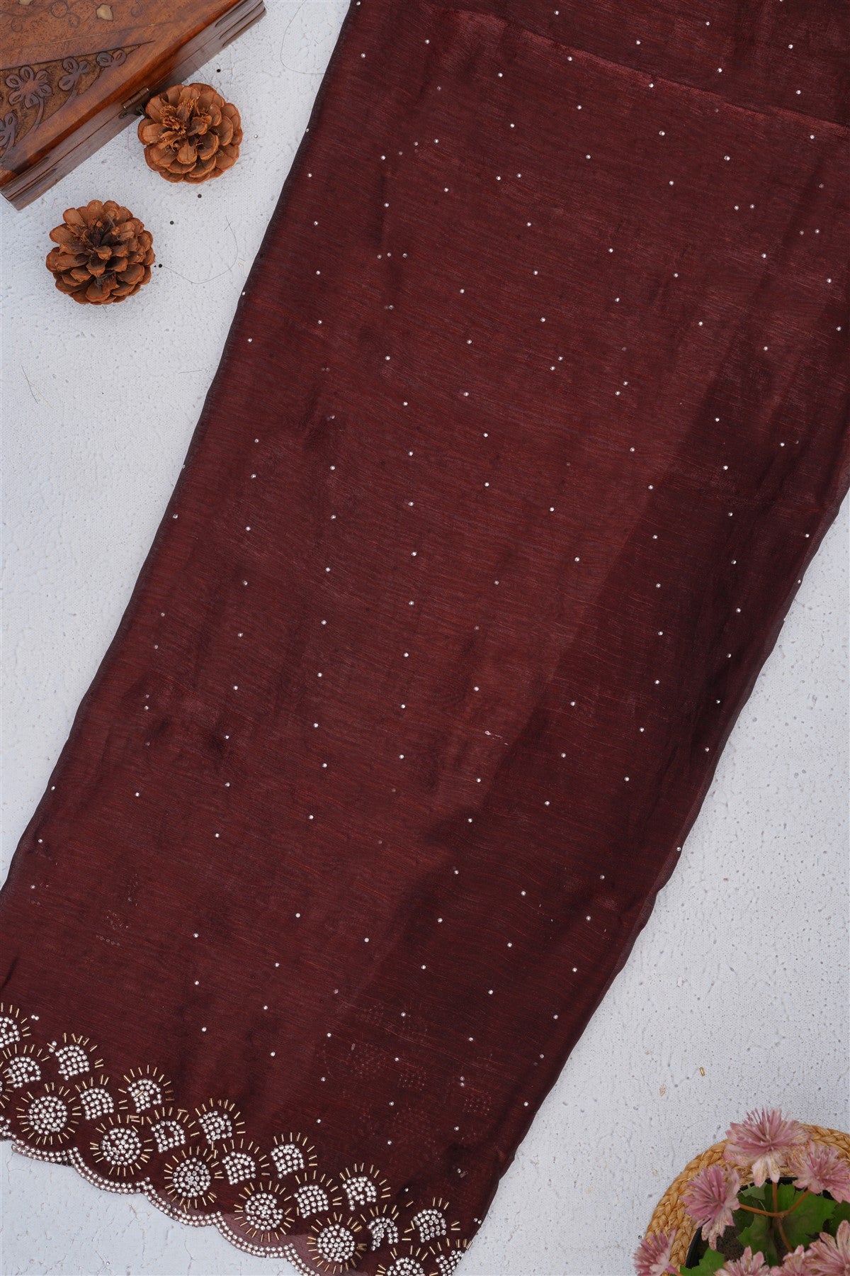 Fancy Frendy Chiffon Olive Green Saree