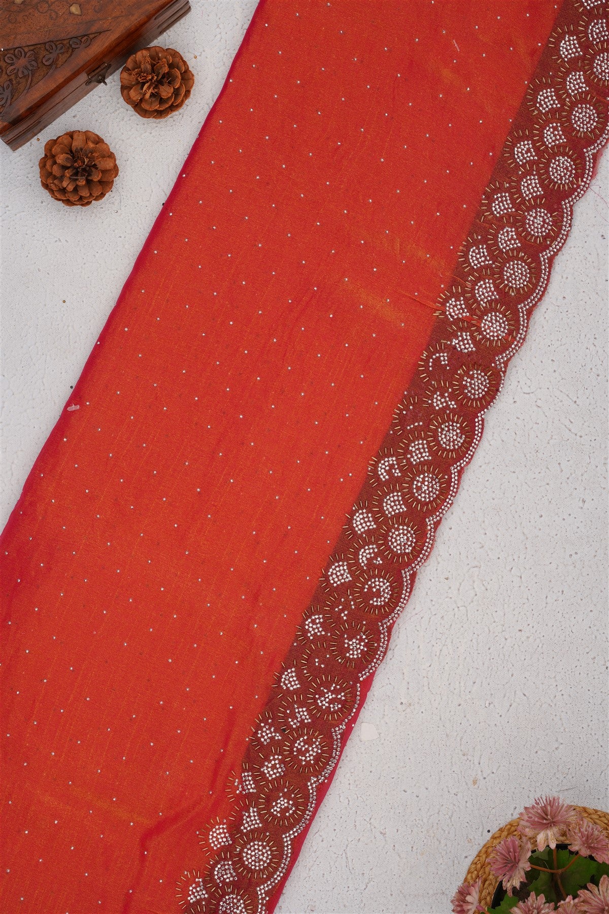 Fancy Frendy Chiffon Peach Saree