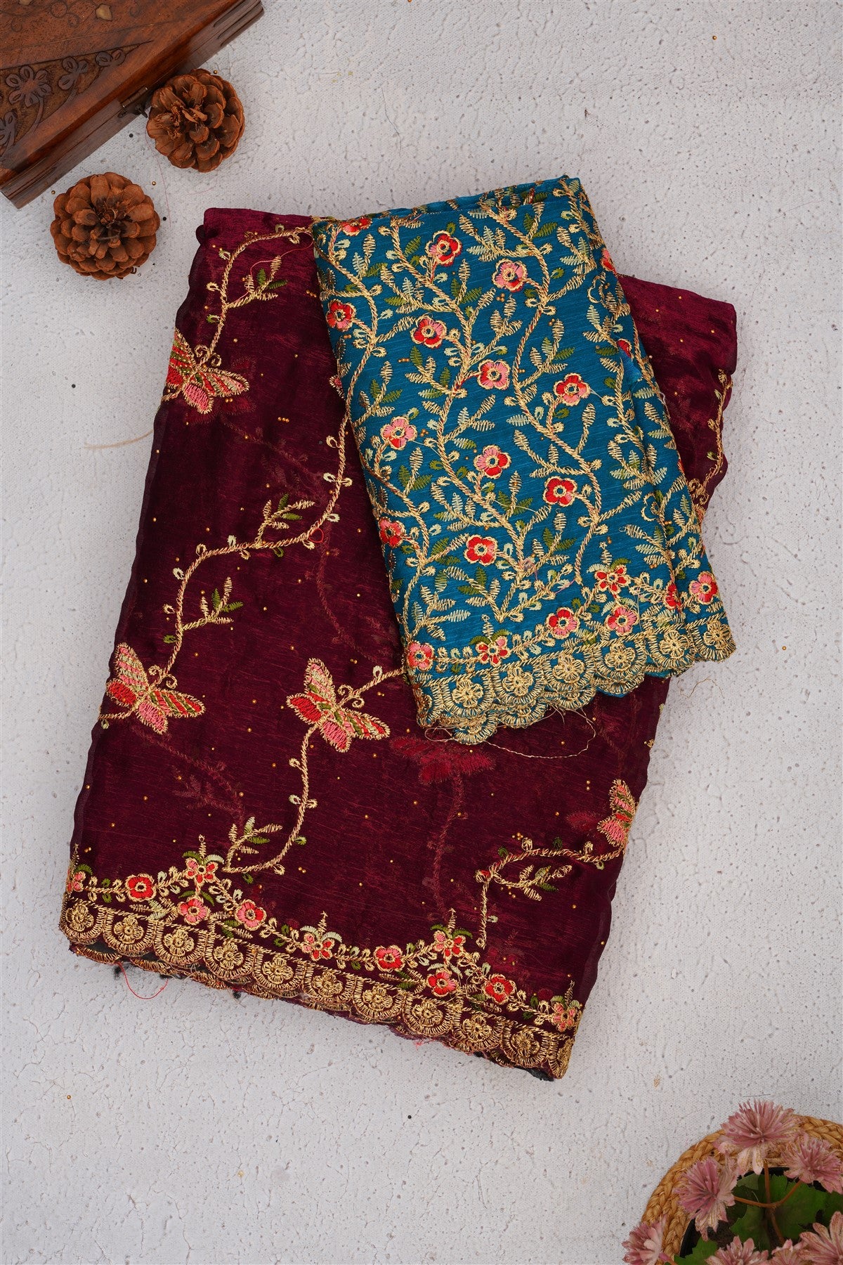 Fancy Frendy Chiffon Dark Purple Saree