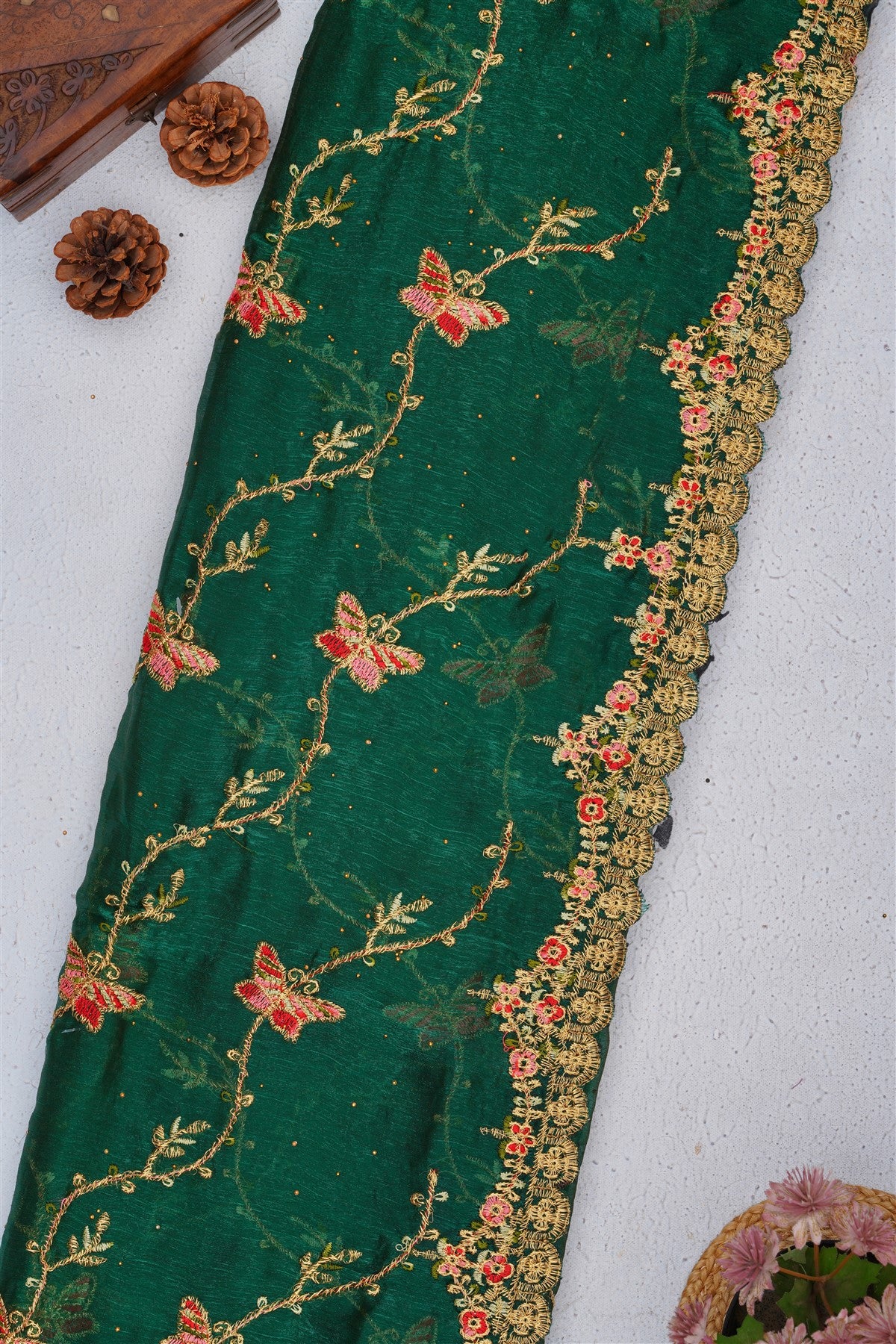 Fancy Frendy Chiffon Green Saree