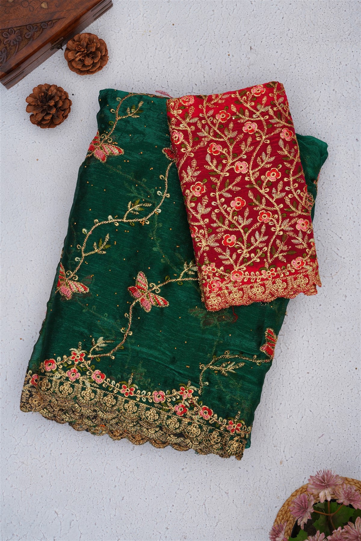 Fancy Frendy Chiffon Green Saree