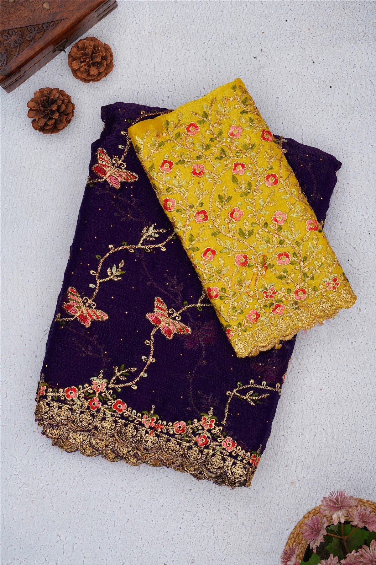 Fancy Frendy Chiffon Violet Saree