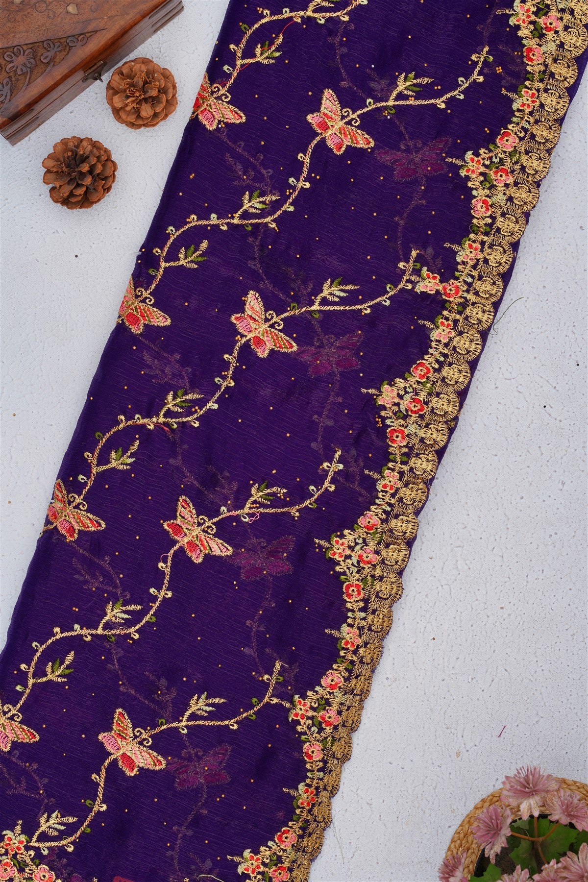 Fancy Frendy Chiffon Violet Saree