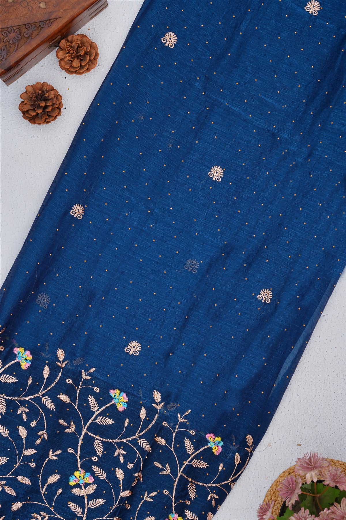 Fancy Frendy Chiffon Dark Blue Saree