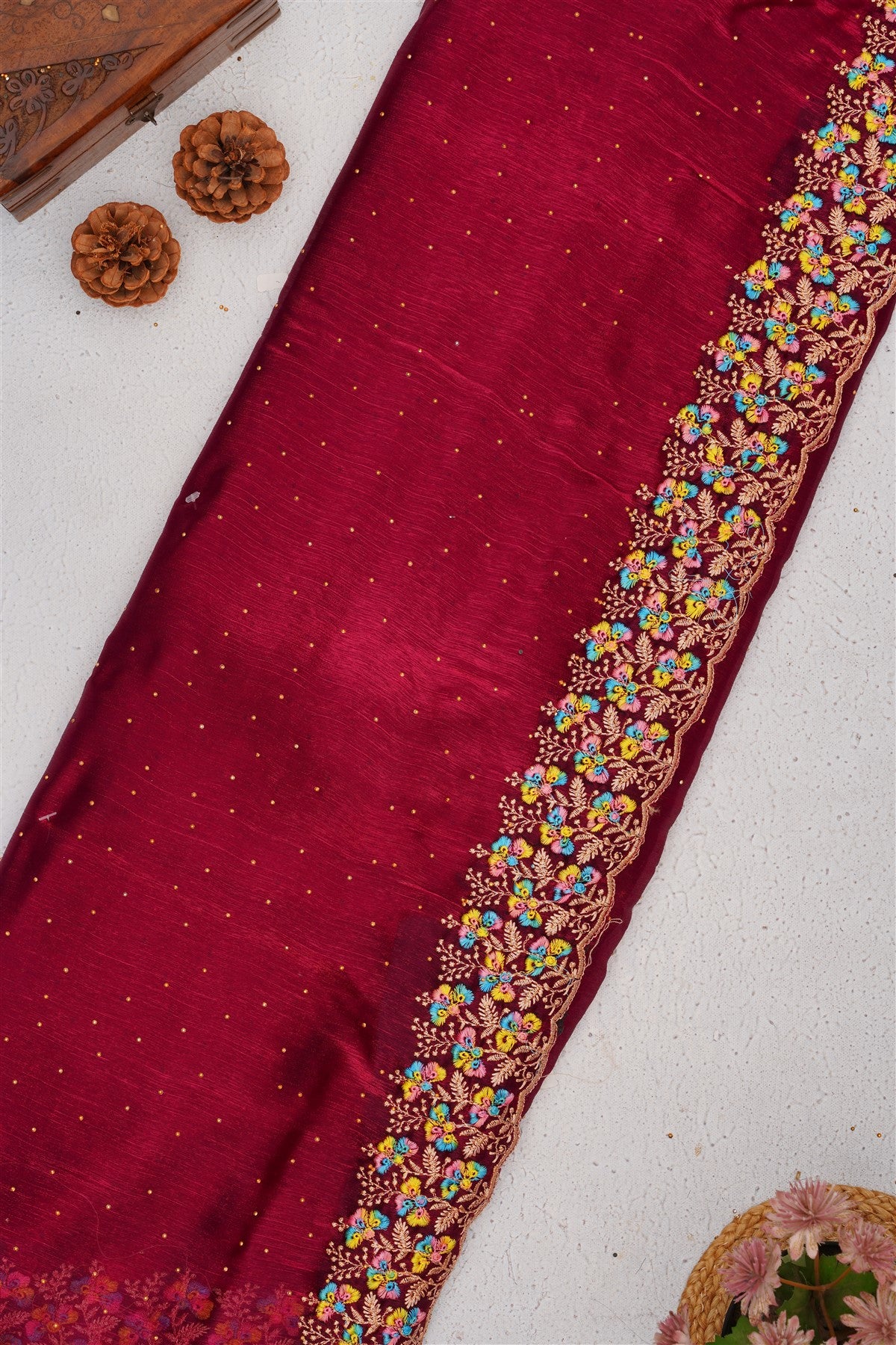 Fancy Frendy Chiffon Dark Purple Saree