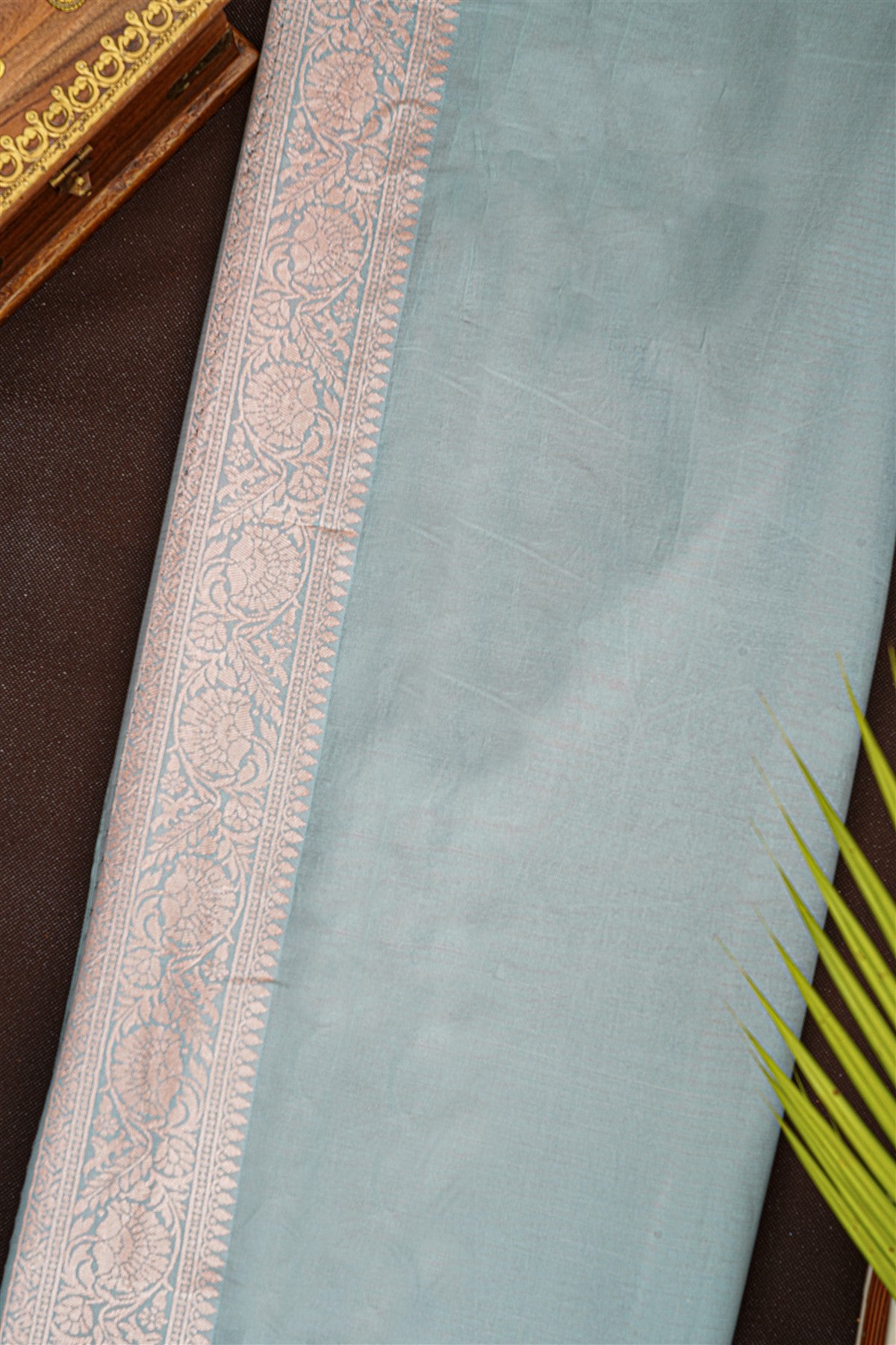 Fancy Silk Blend Coral Saree