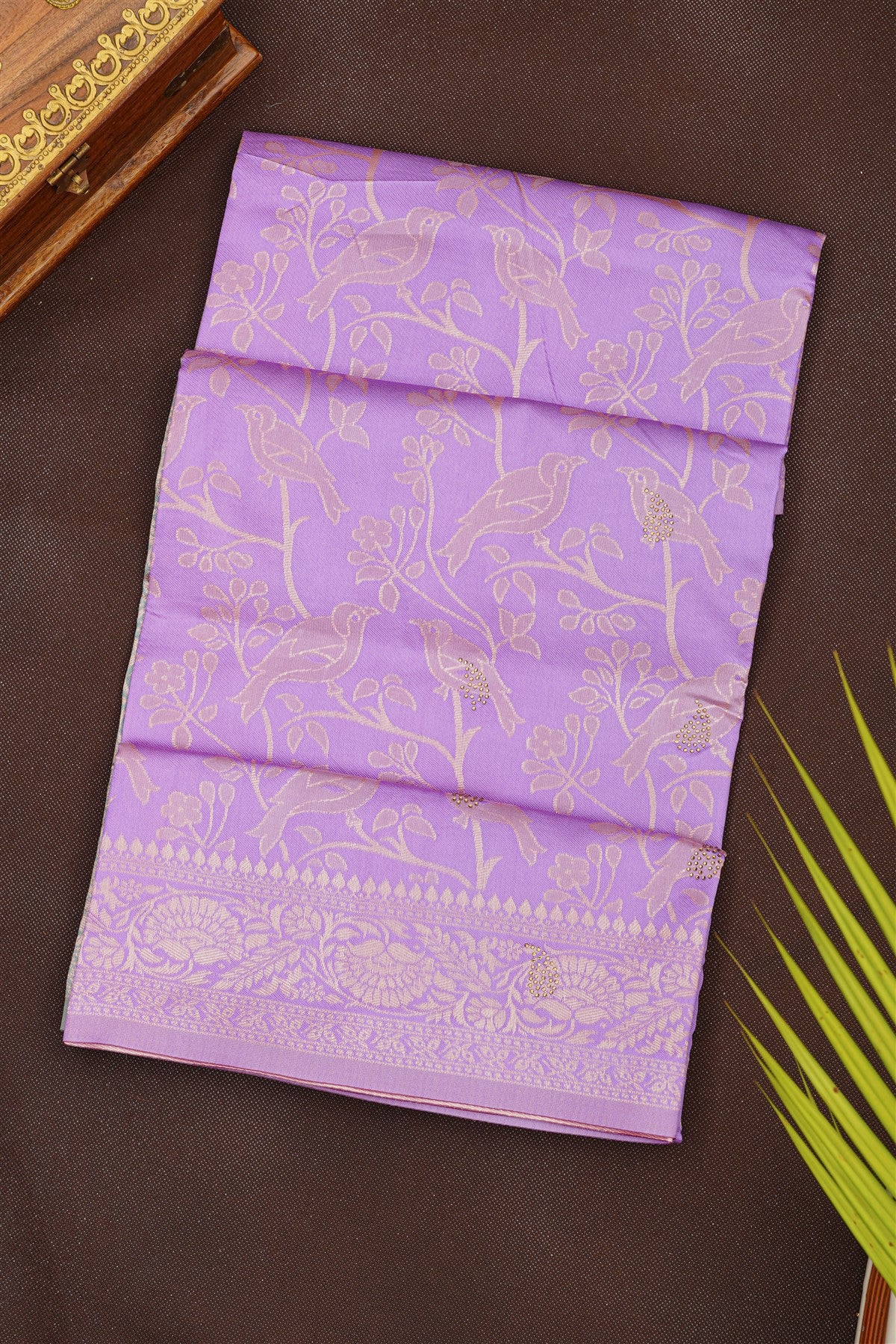 Fancy Silk Blend Lavender Saree