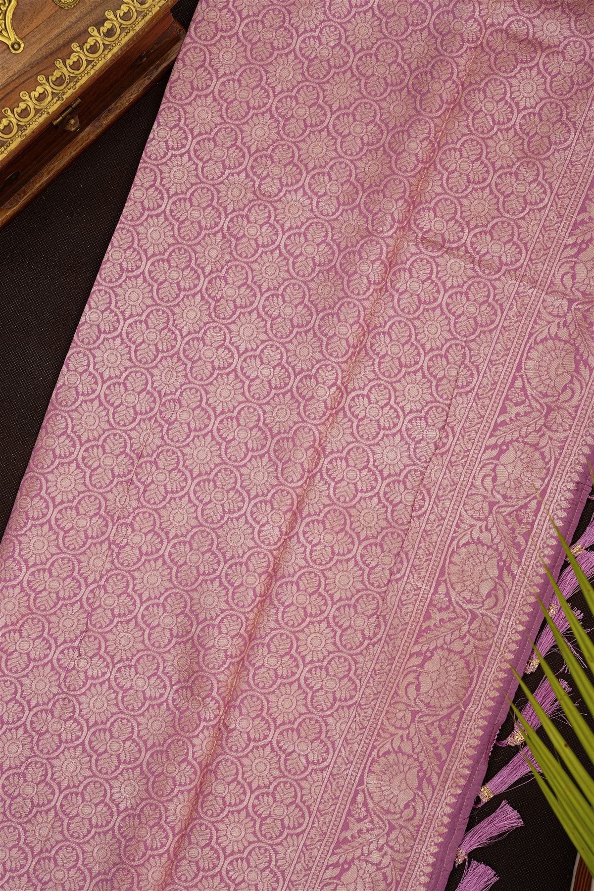 Fancy Silk Blend Pista Green Saree